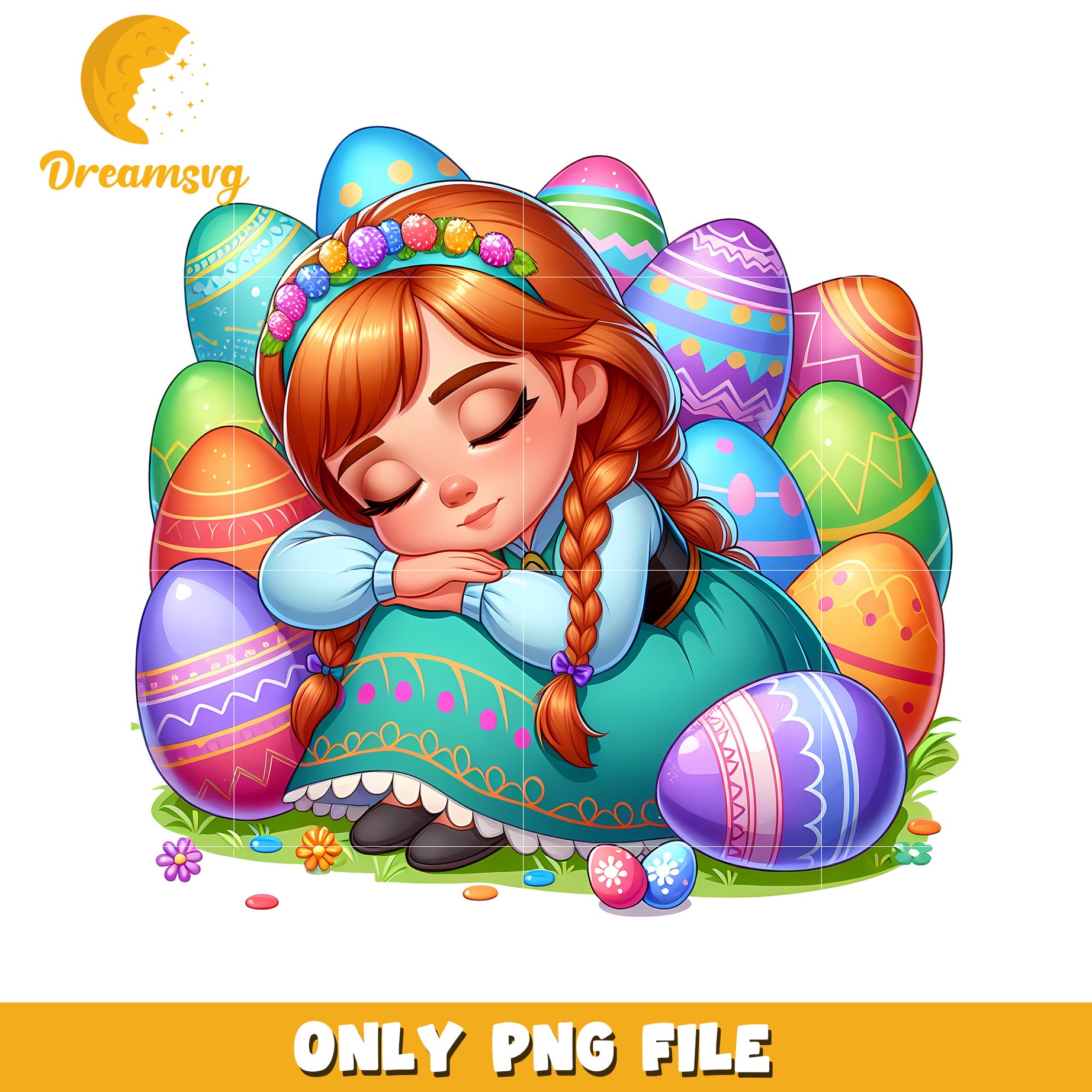 Anna princess sleeping png, easter day png, disney princess png