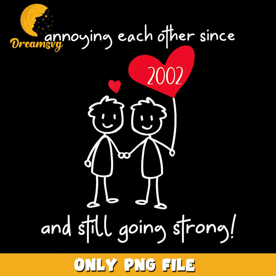 Annoying Each Other PNG, Love Since 2002, Cute Art PNG