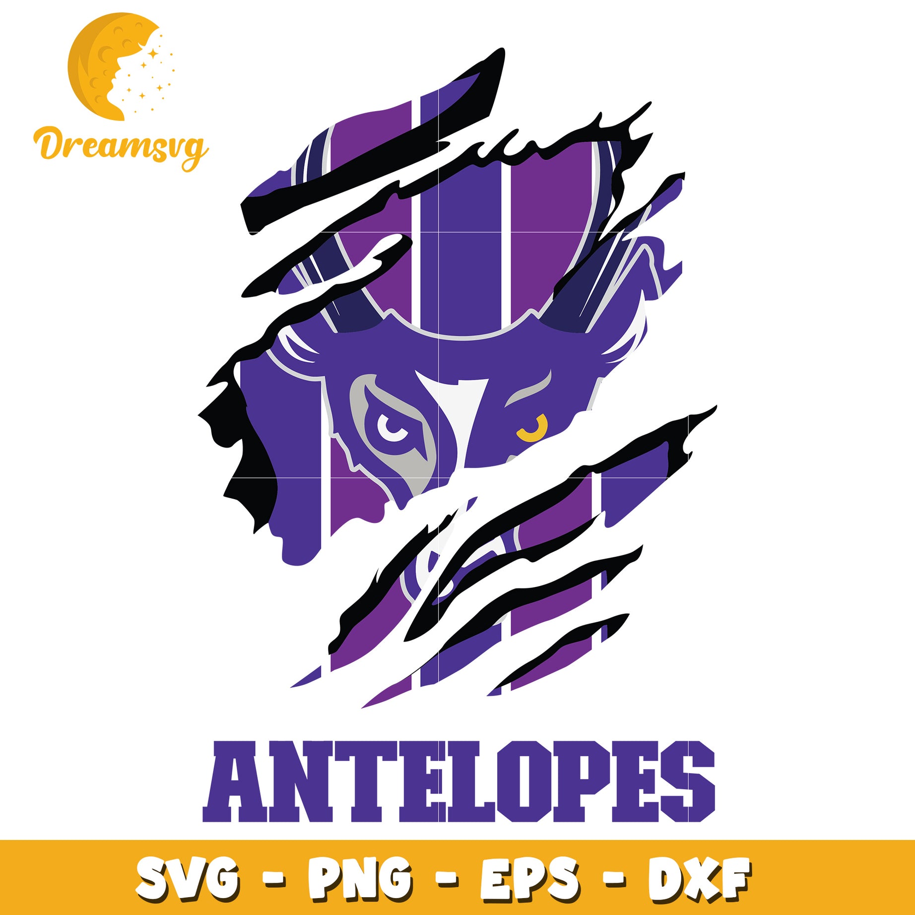 Antelope SVG PNG EPS DXF Ripped Design