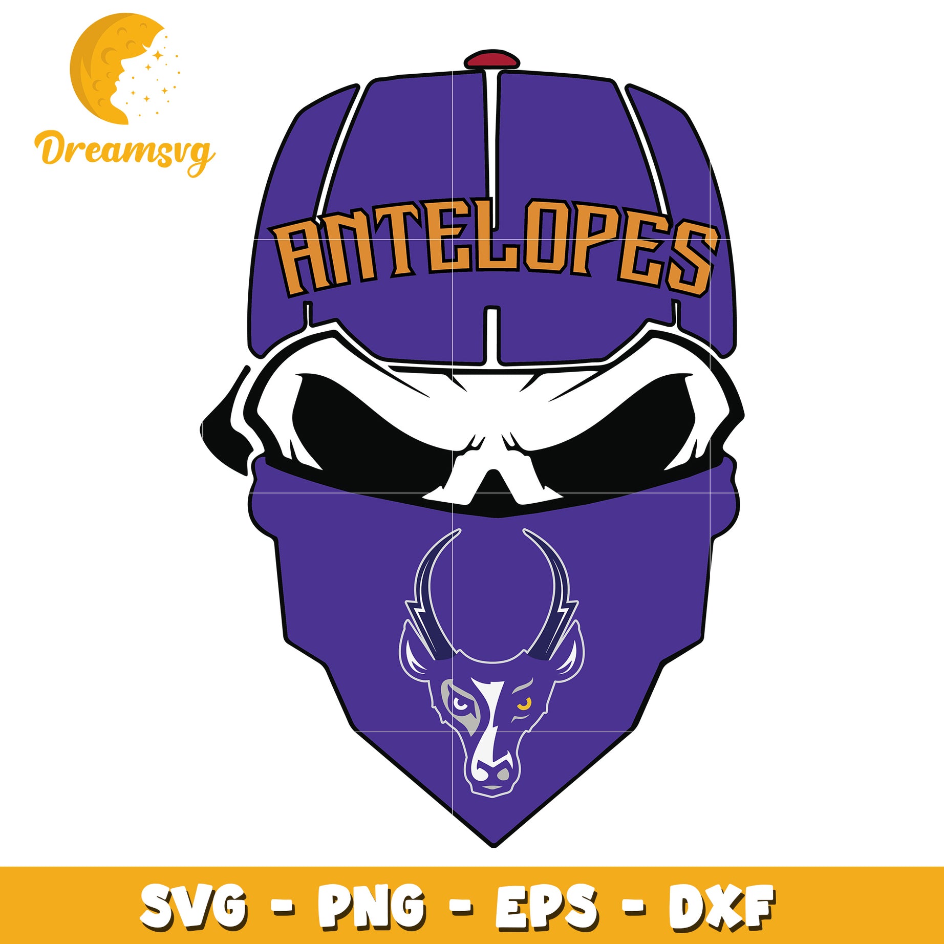 Antelope Skull SVG PNG EPS DXF Cut File
