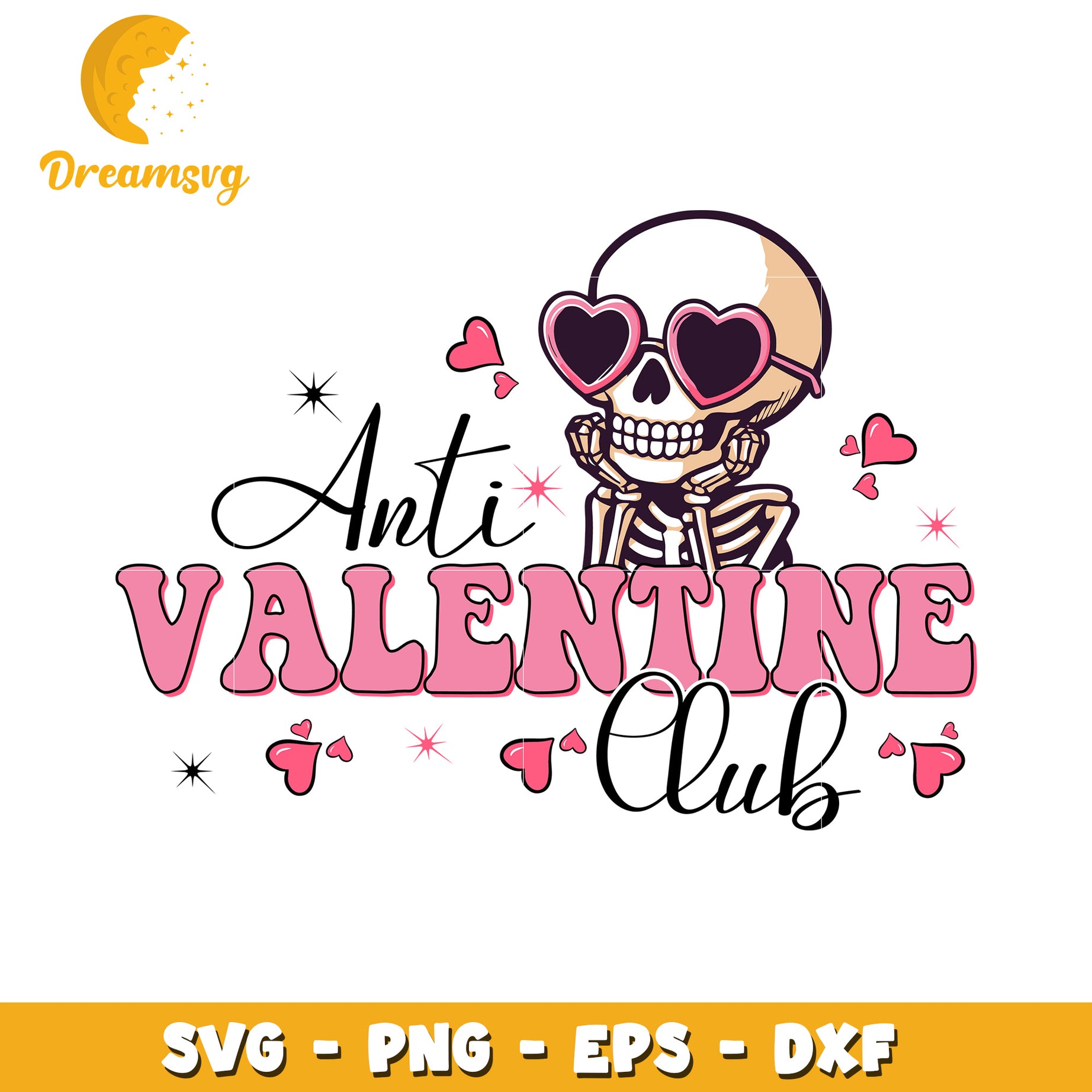 Anti Valentine Club SVG Cut File