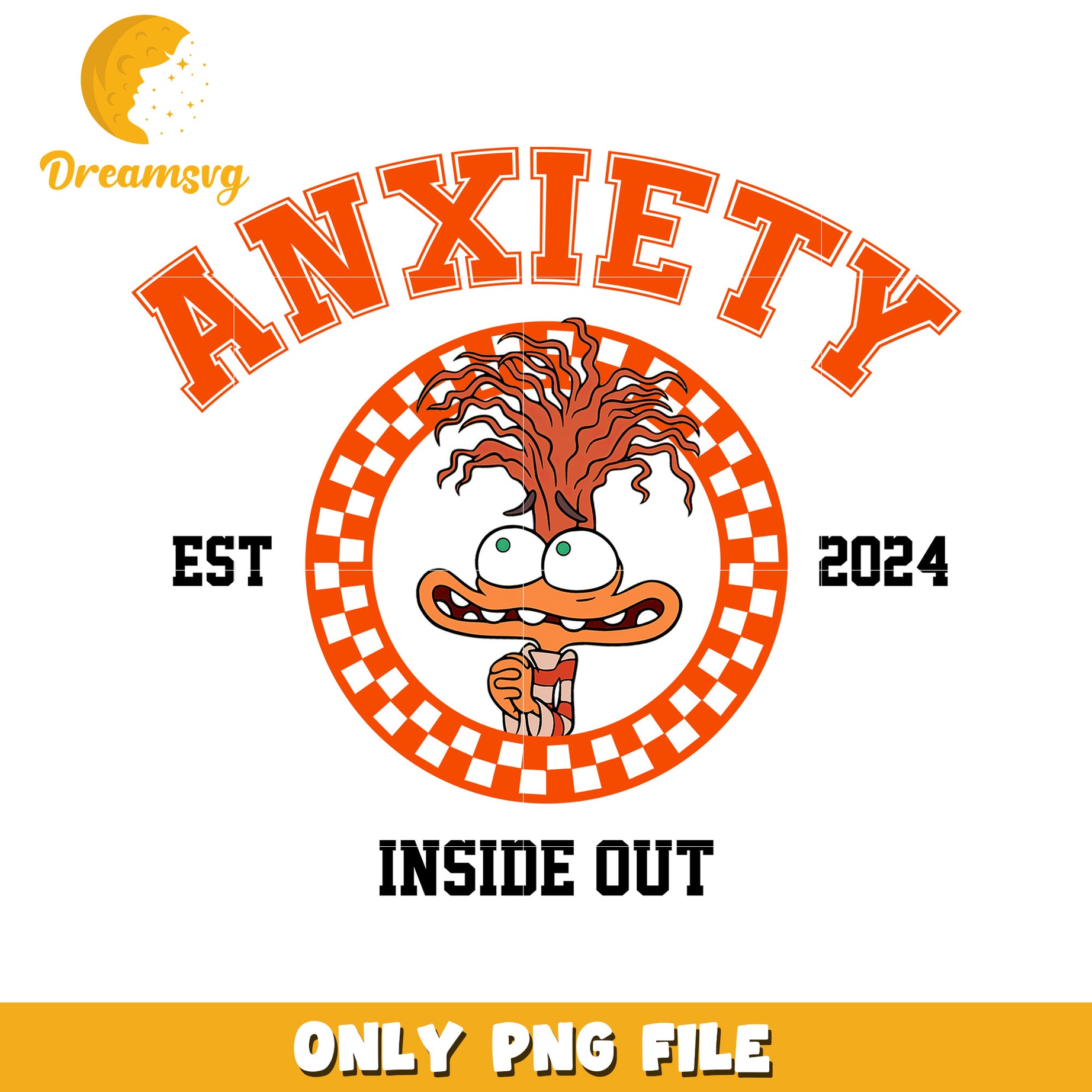 Anxiety Inside Out PNG Graphic Design for 2024