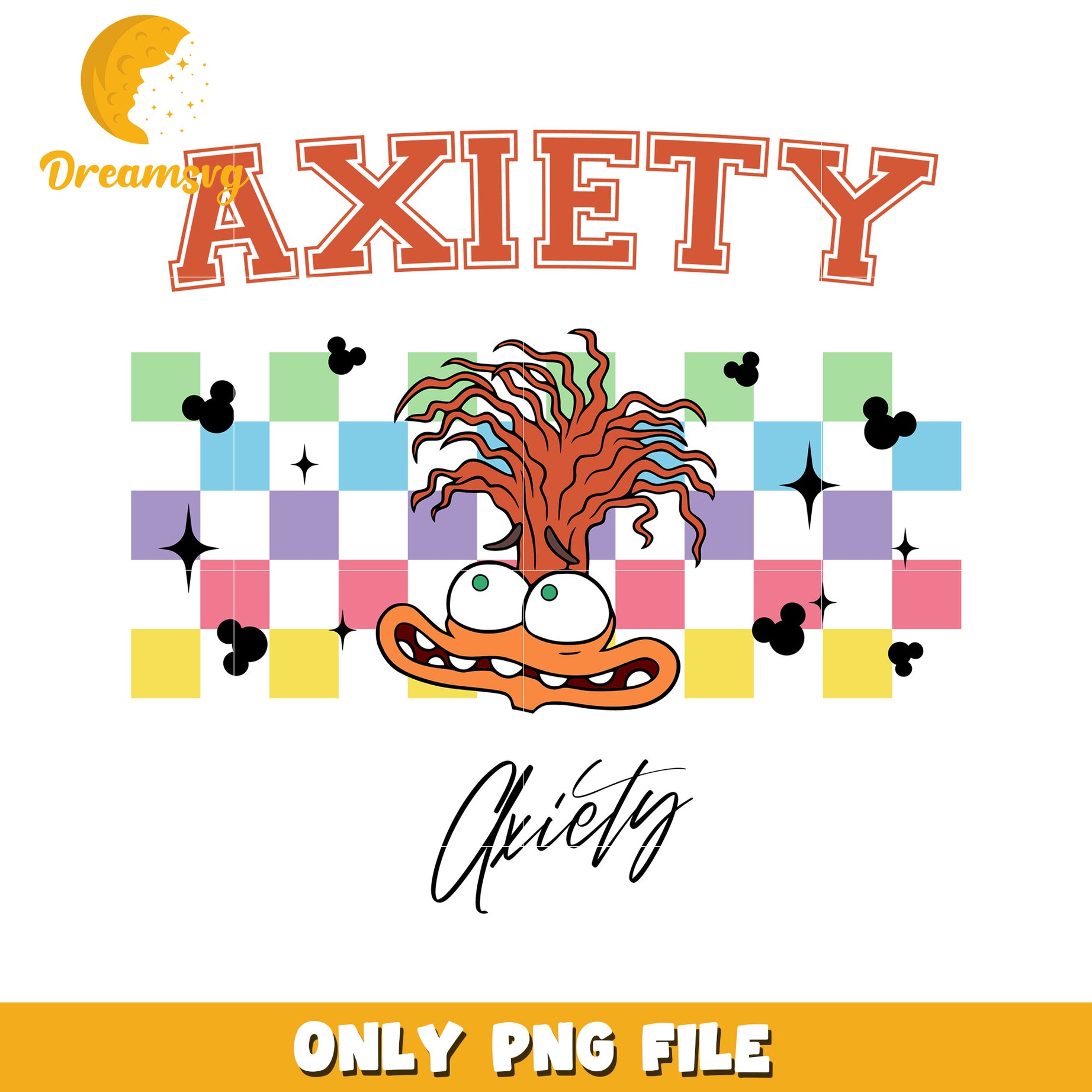 Anxiety PNG Sublimation Design