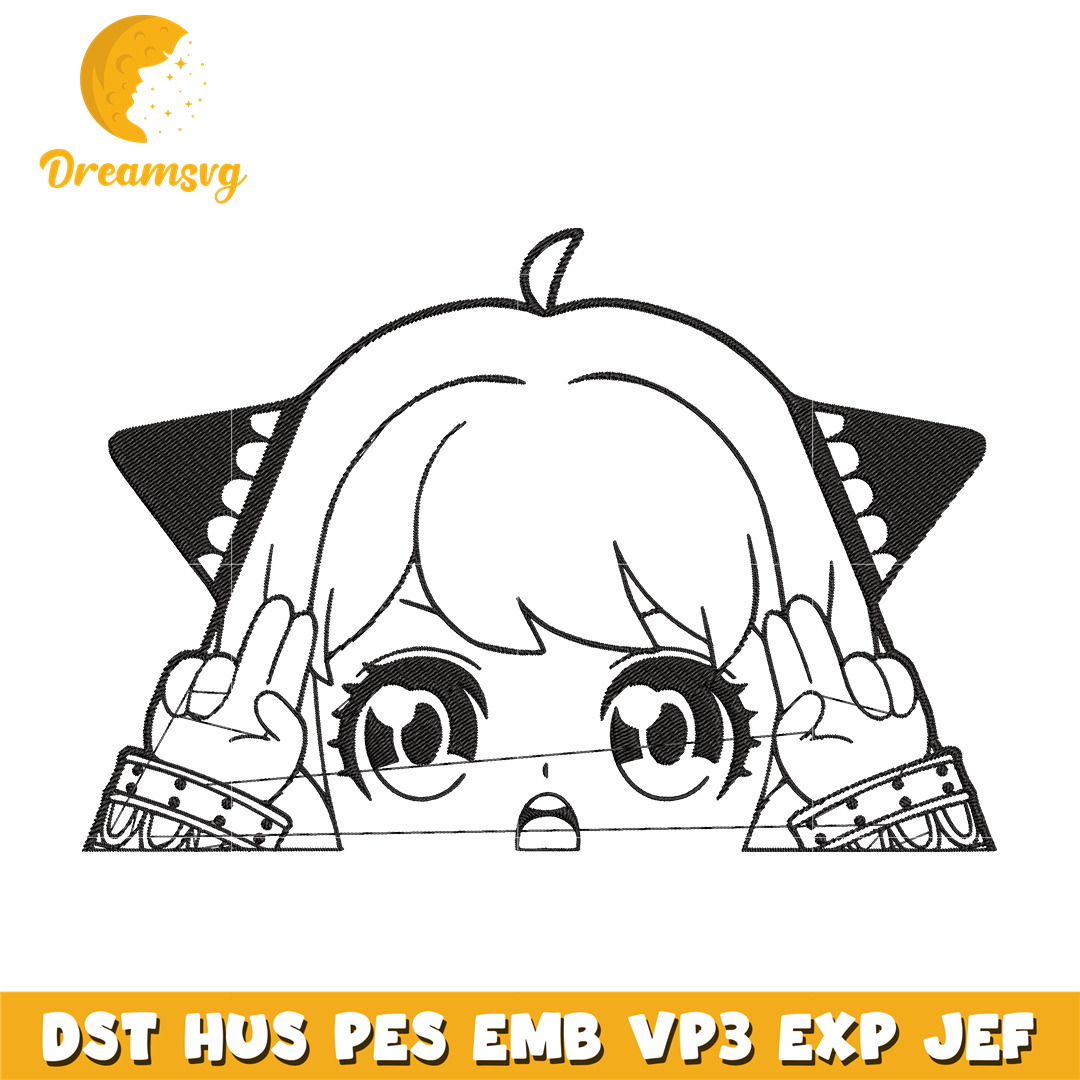 Anya cute Embroidery Design, Spy x family Embroidery