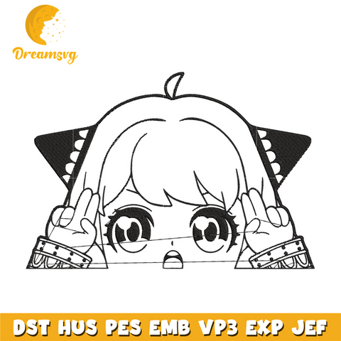 Anya cute Embroidery Design, Spy x family Embroidery