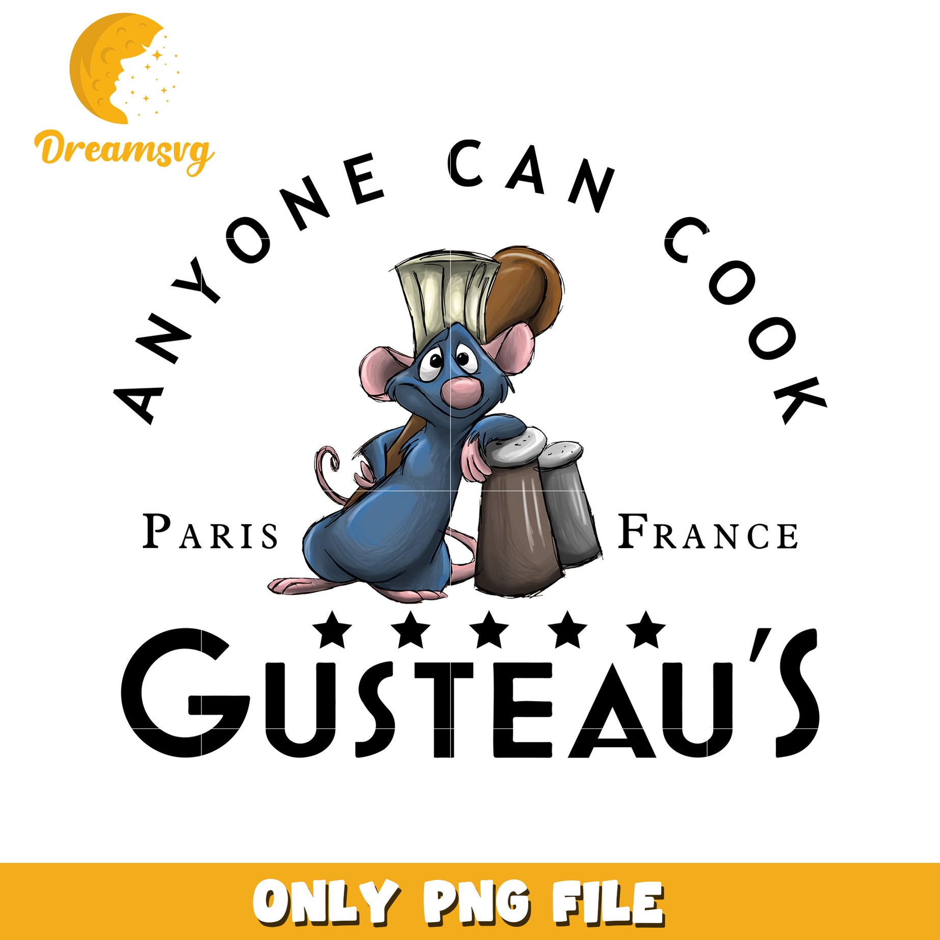 Anyone can cook gusteaus png, christmas sparkle png, disney winter png
