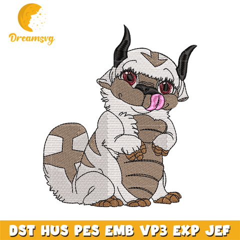 Appa Avatar embroidery design