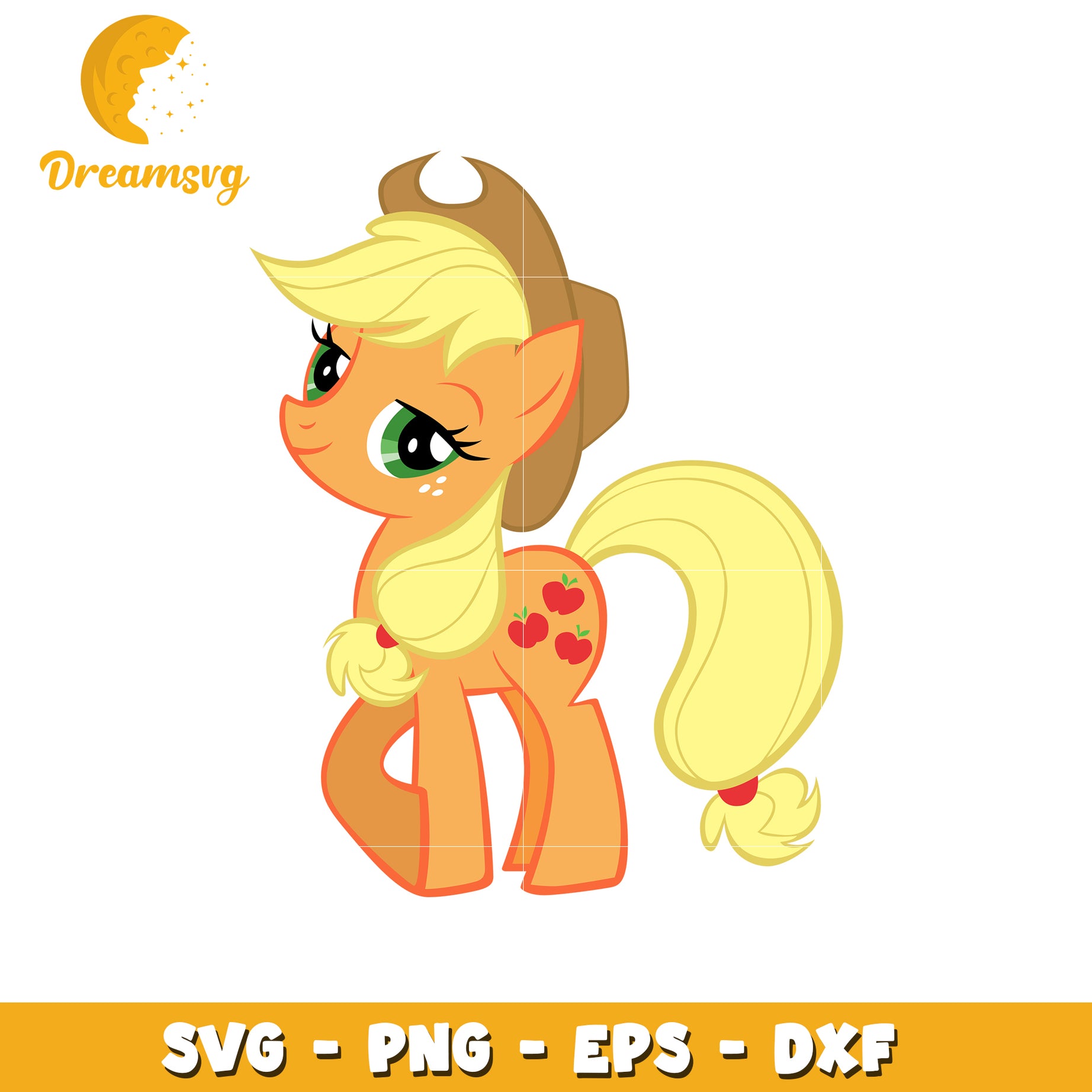 Applejack Pony SVG PNG EPS DXF Cut File