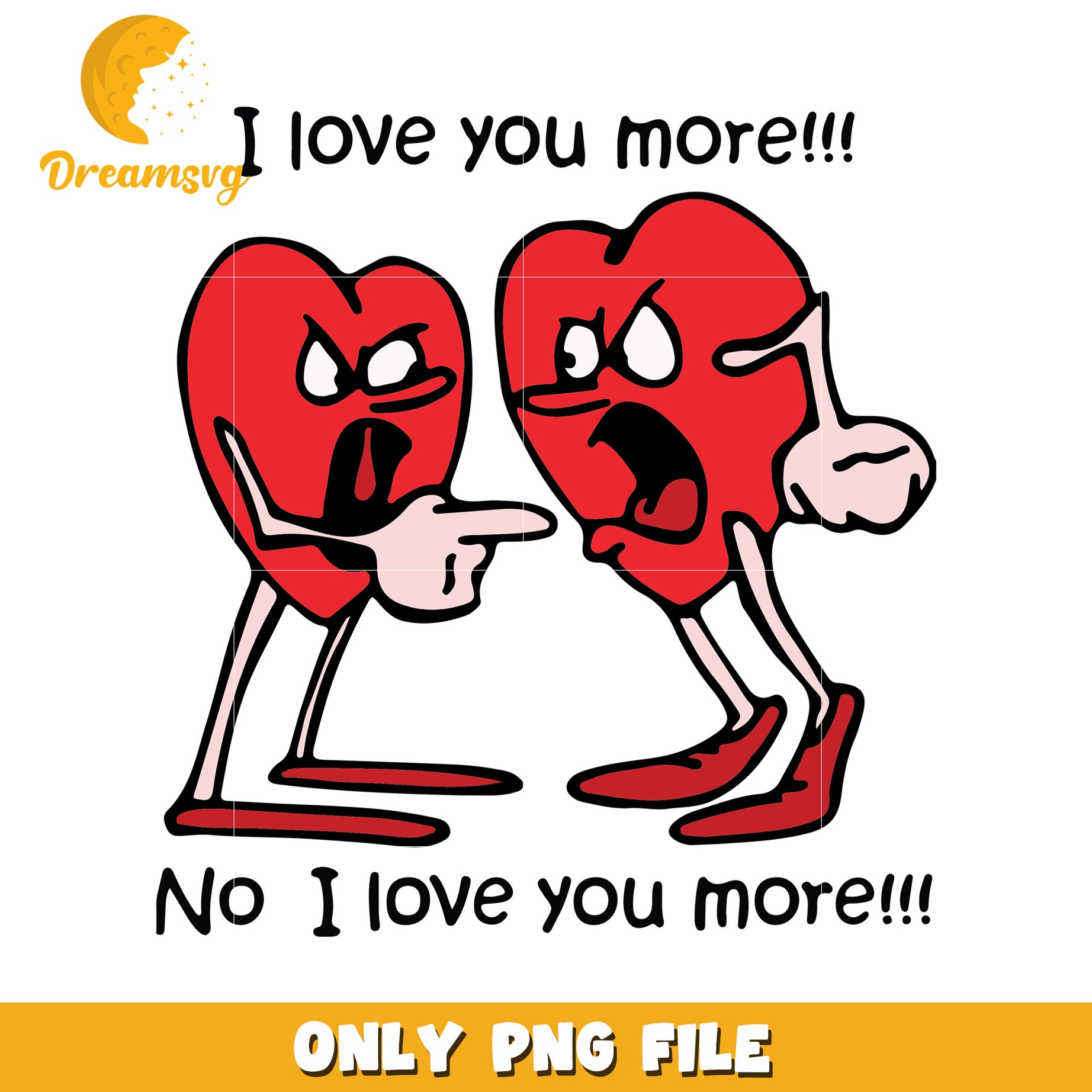 Arguing Hearts PNG Love You More