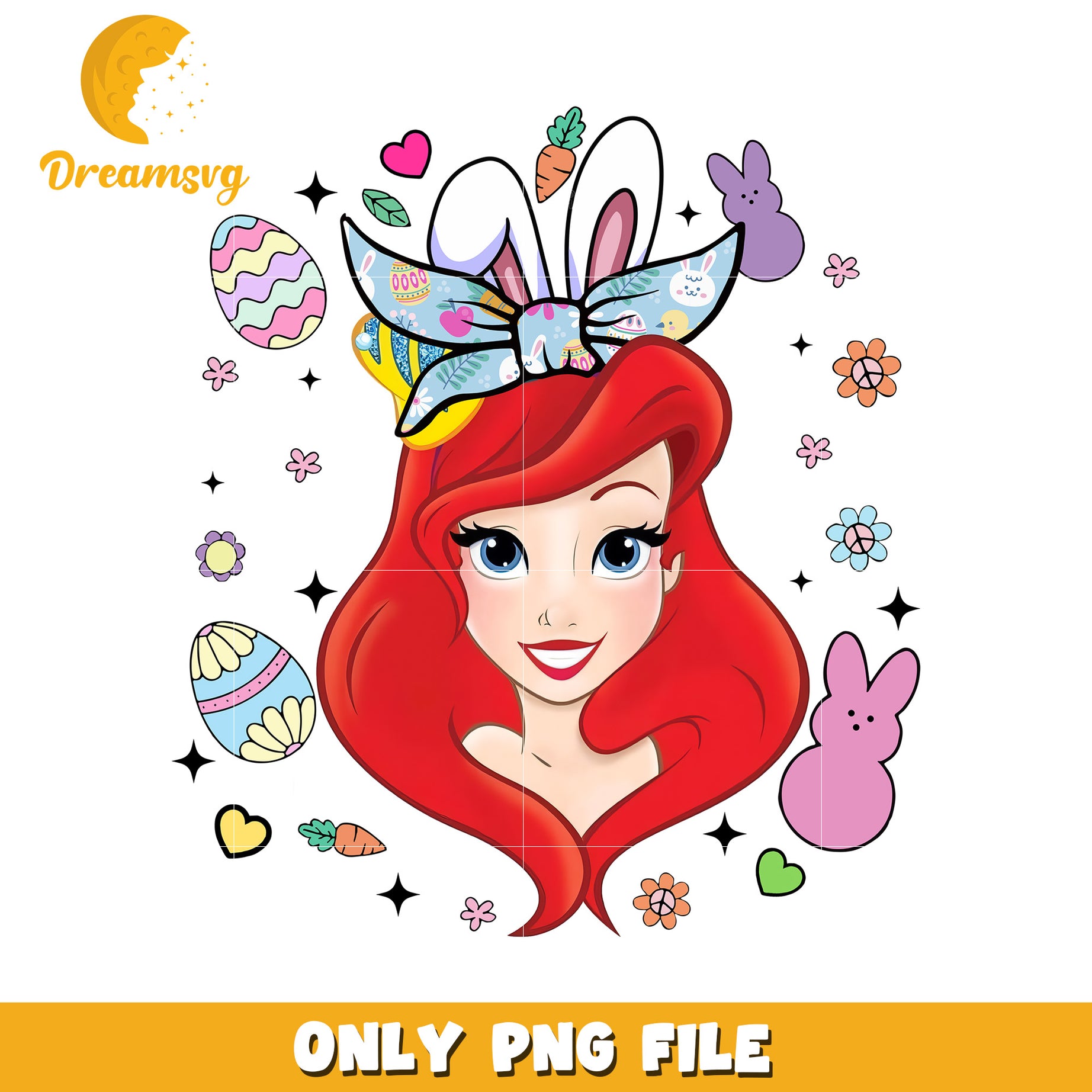 Ariel Easter PNG File Colorful Digital Art Downloadable Design