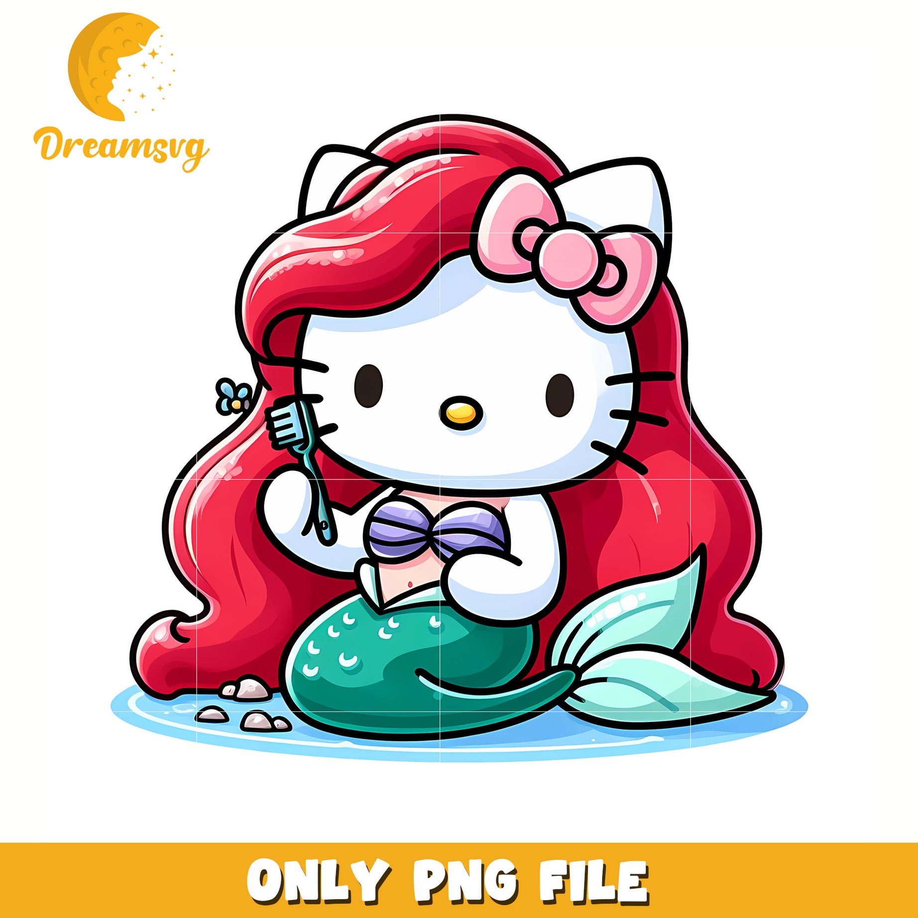 Ariel kitty png, hello kitty mirror png, hello kitty friends png
