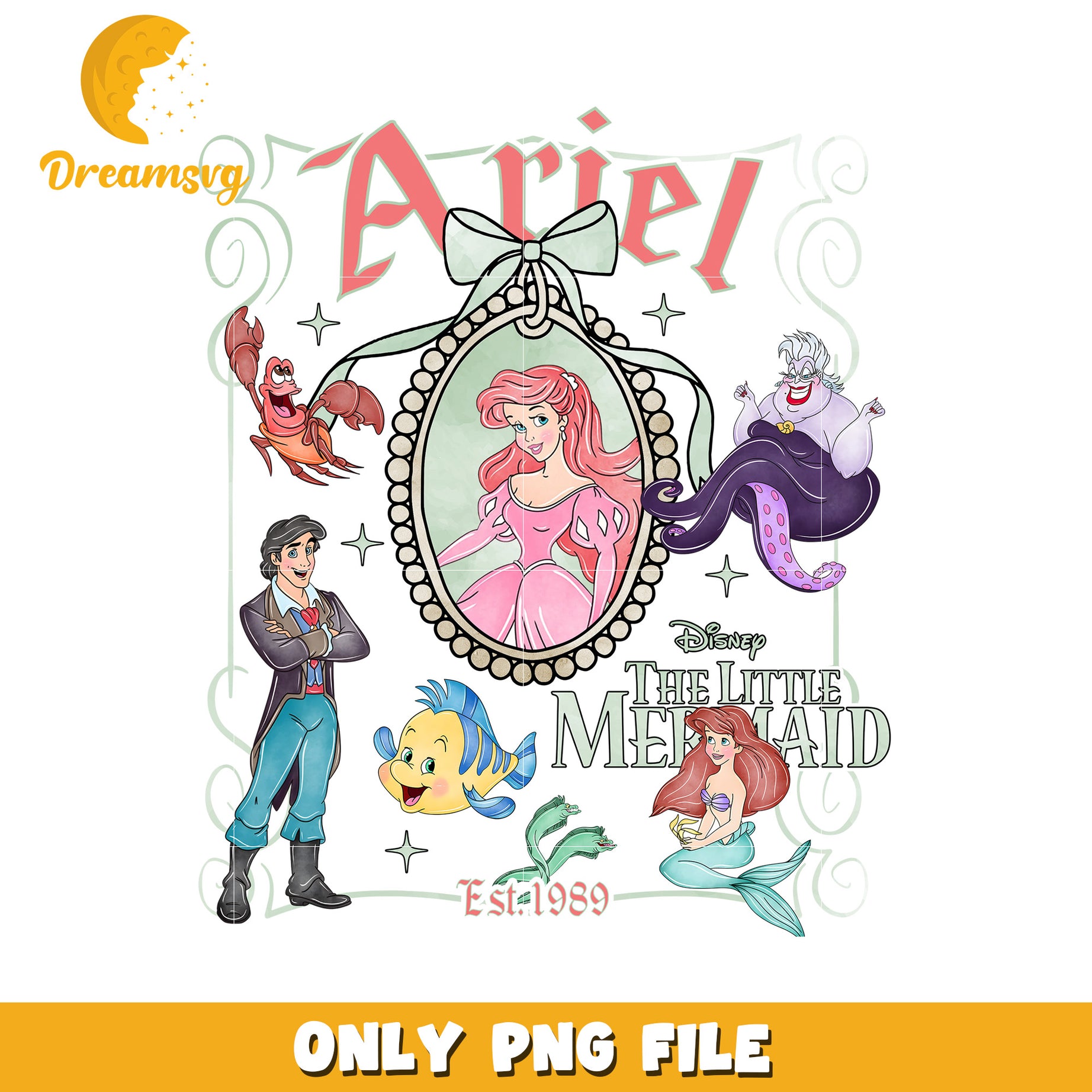 Ariel princess characters design png, disney toys png, disney movie png