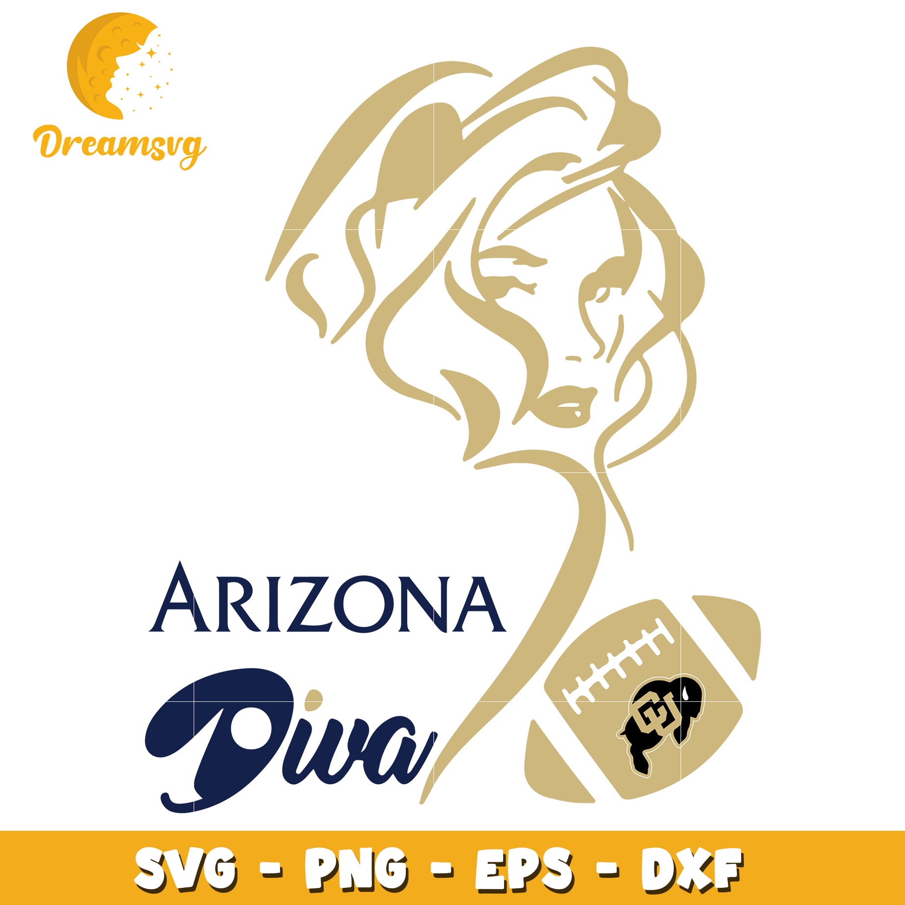 Arizona Diva Football SVG PNG EPS DXF