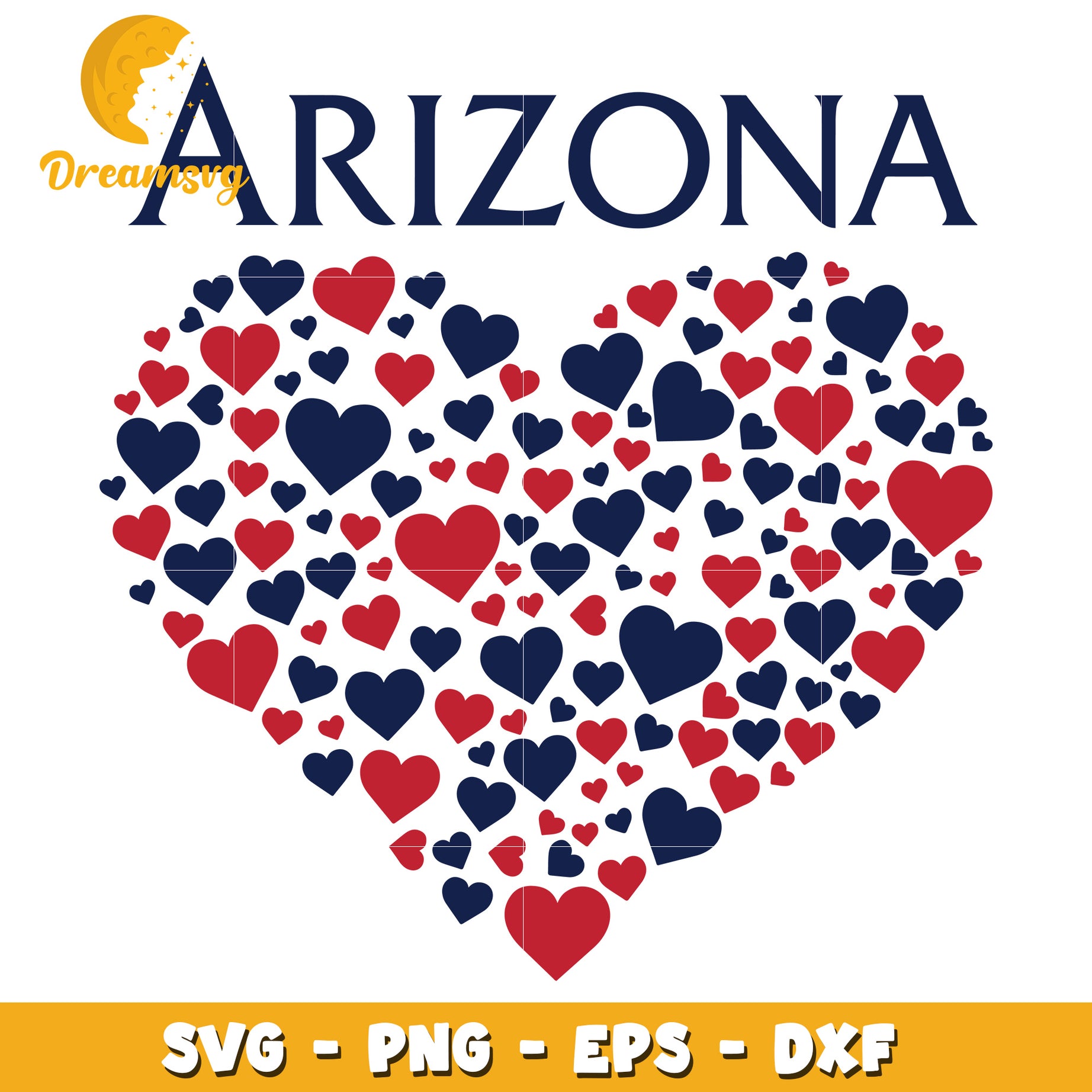 Arizona Heart SVG PNG EPS DXF Cut File