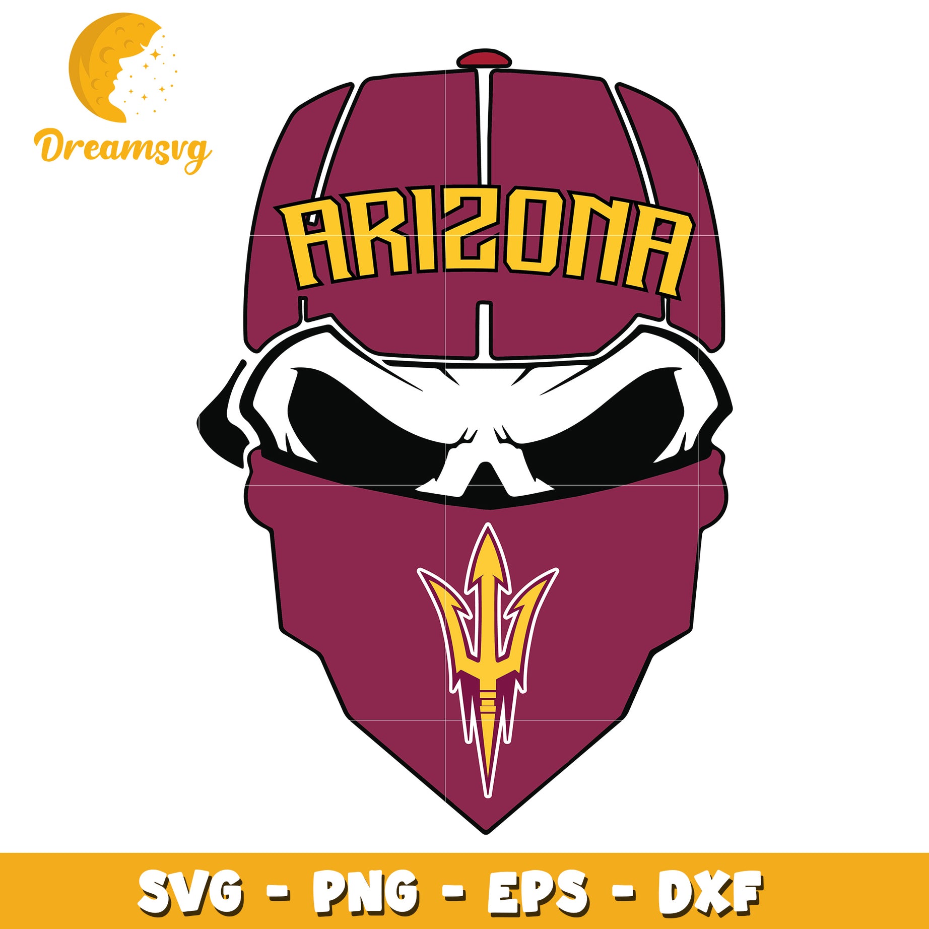 Arizona State Sun Devils Skull SVG PNG EPS DXF