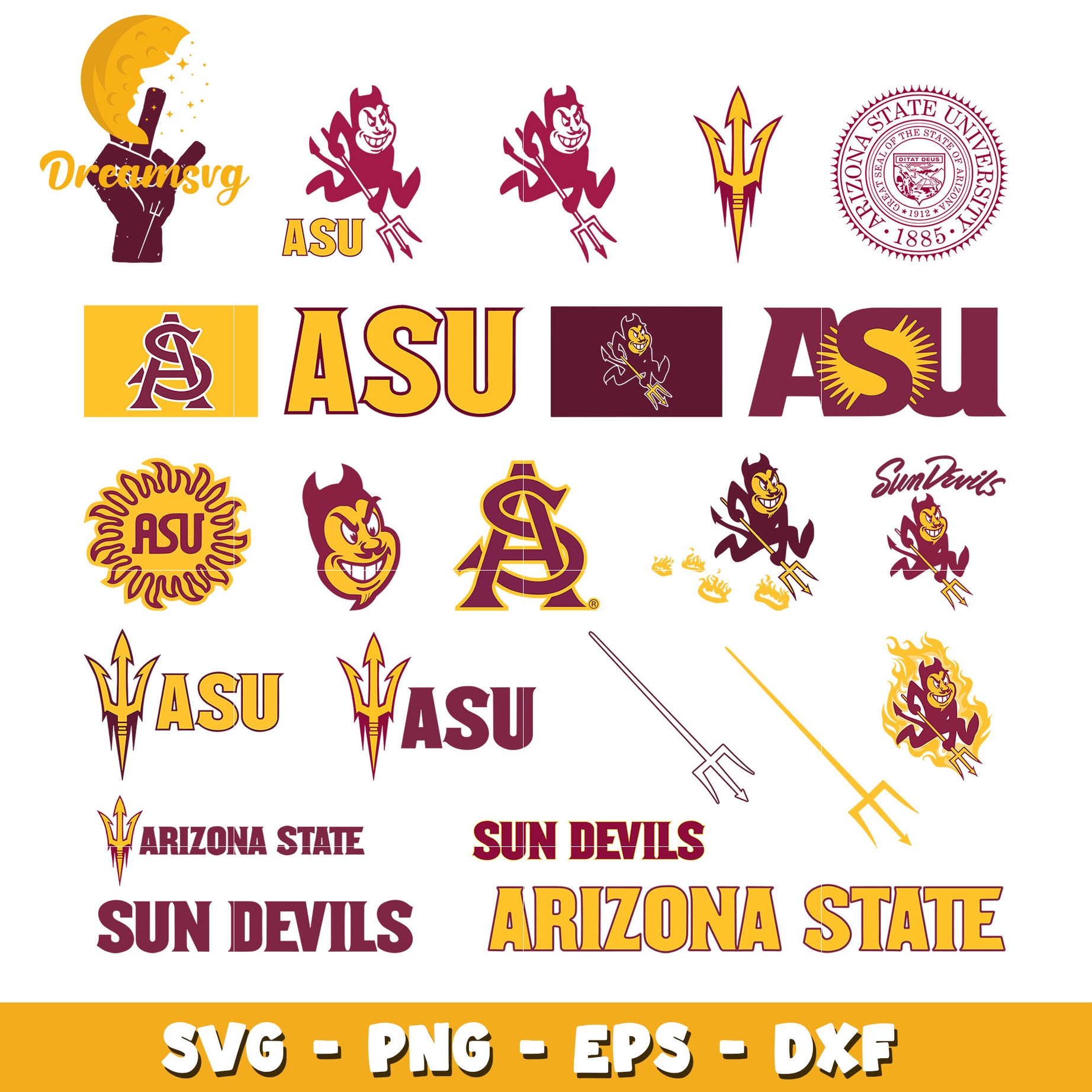 Arizona state sun devils bundle svg, arizona state sun devils football​ svg