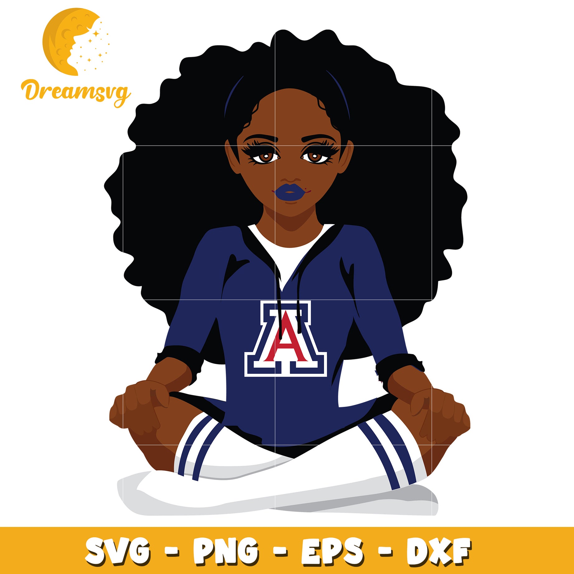 Arizona Wildcats Black Girl SVG PNG EPS DXF
