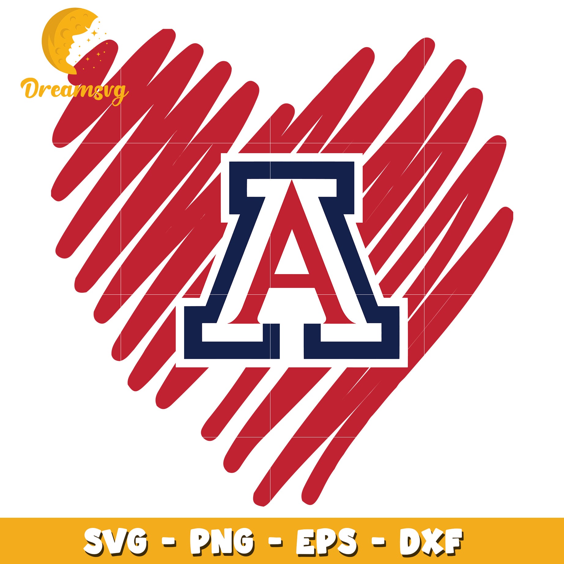 Arizona Wildcats Heart SVG PNG EPS DXF