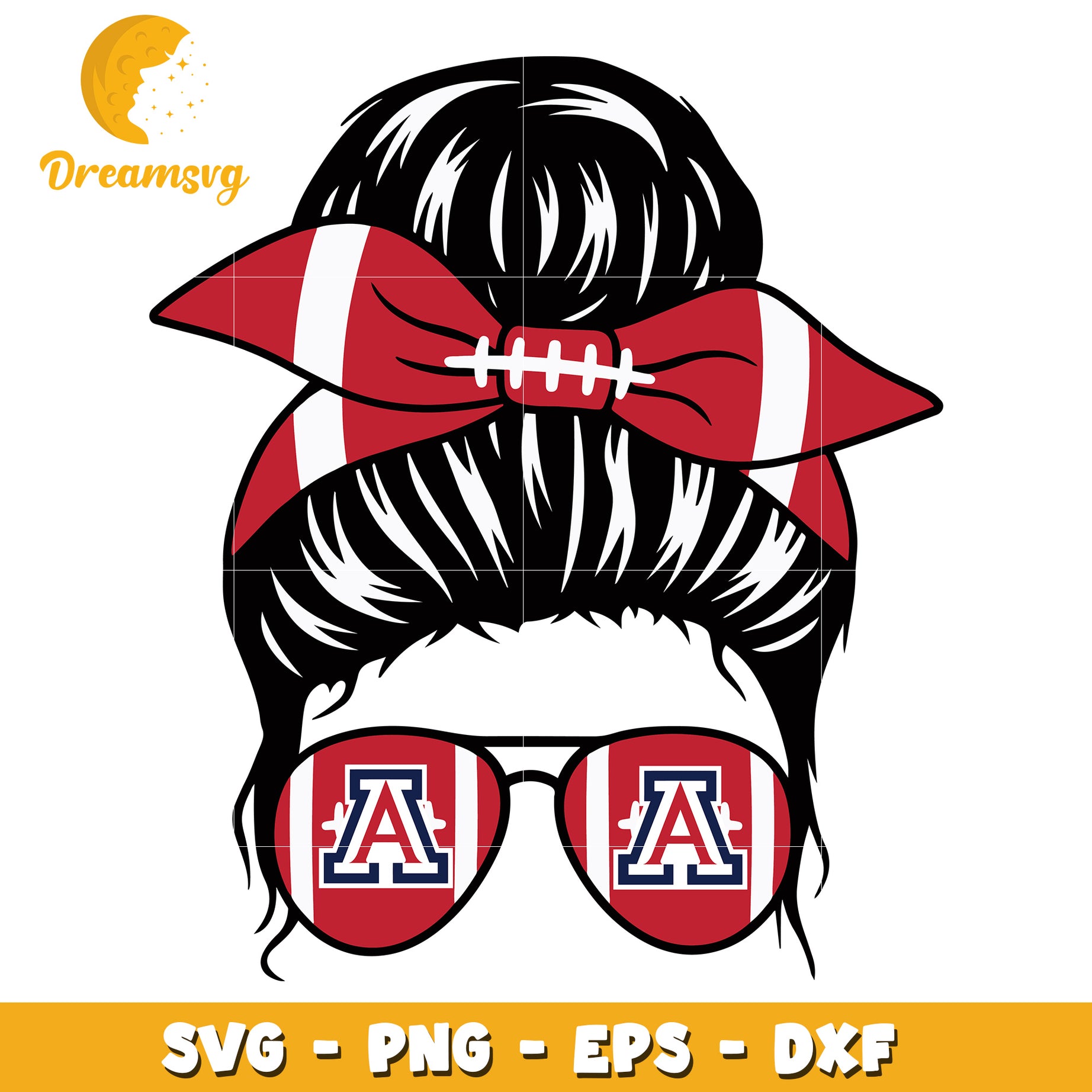 Arizona Wildcats Messy Bun SVG Cut File