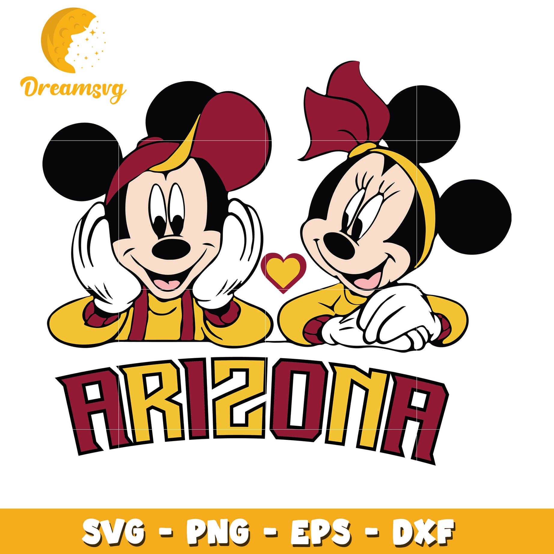 Arizona Wildcats Mickey Minnie SVG PNG EPS DXF
