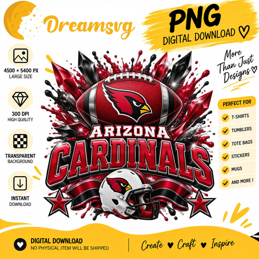 Arizona Cardinals NFL Football Helmet Crystal Splash PNG