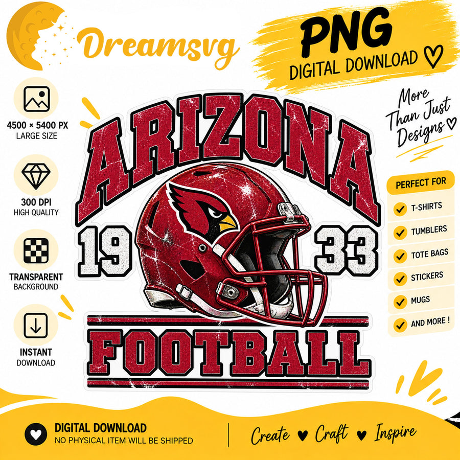 Arizona Cardinals Vintage Grunge Football Helmet 1933 PNG