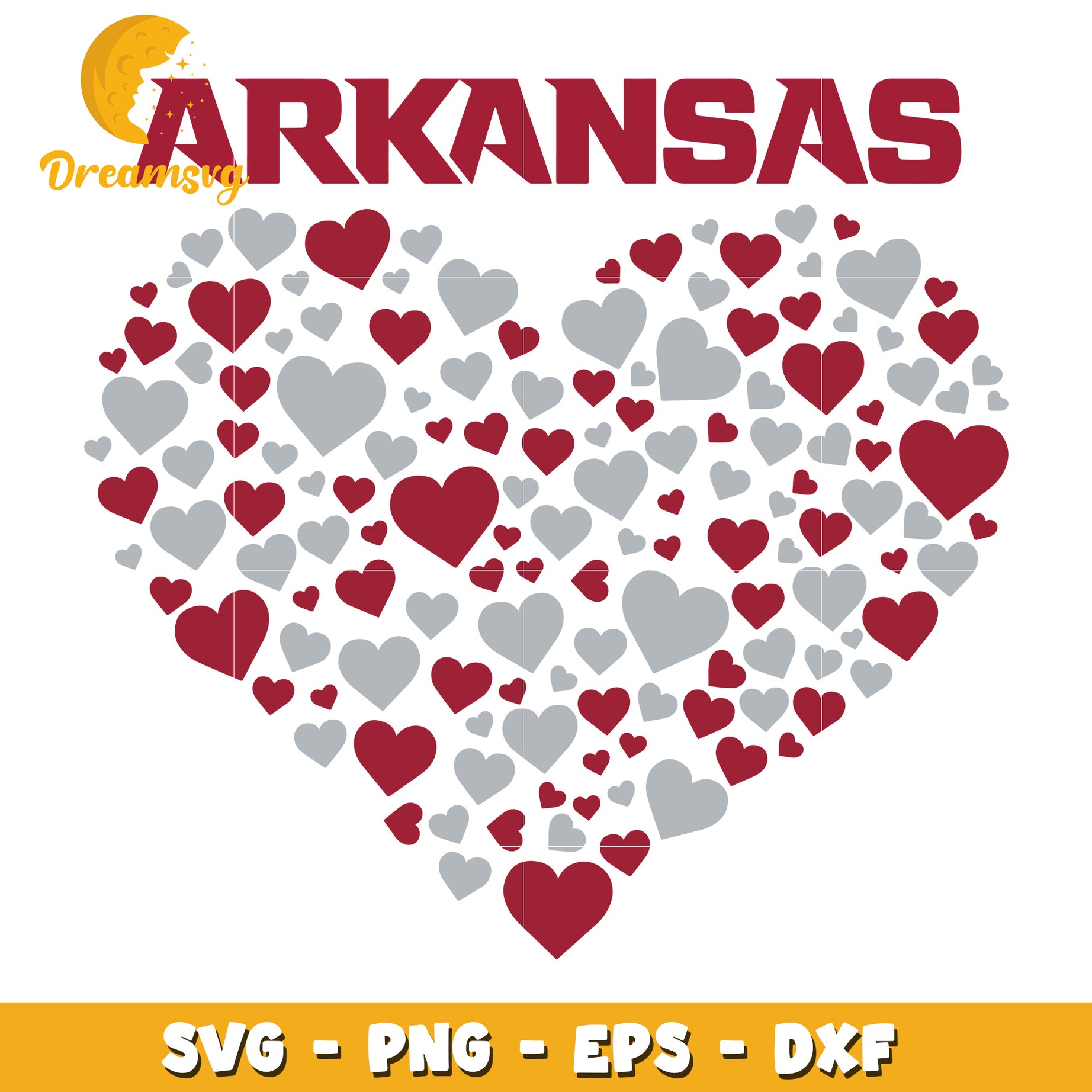 Arkansas Heart SVG PNG EPS DXF Files