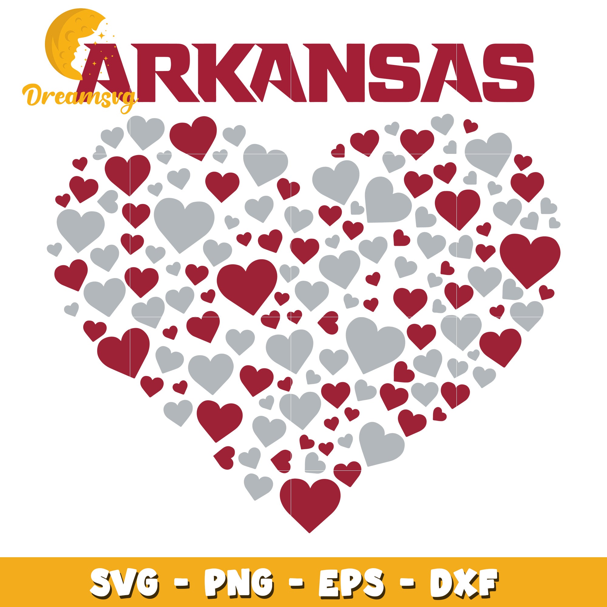 Arkansas Heart SVG PNG EPS DXF Files