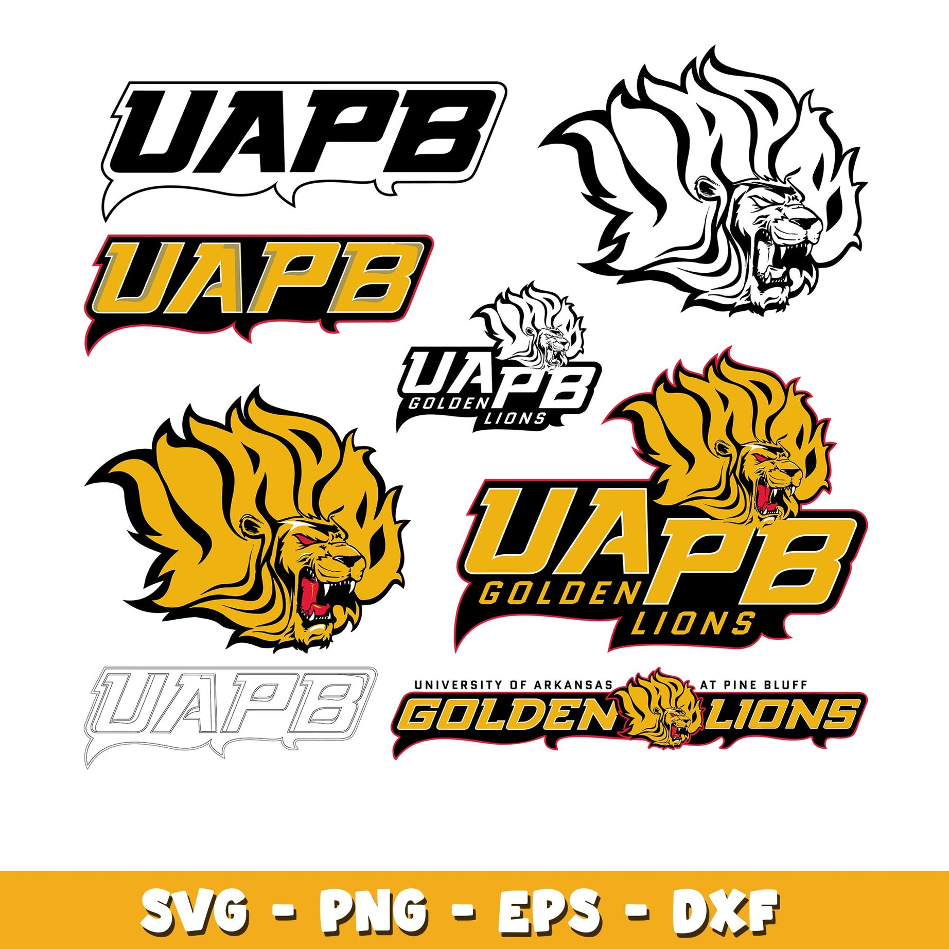 Bundle Arkansas PB Golden  Lions svg, Arkansas PB Golden Lions logo svg, ncaa svg  