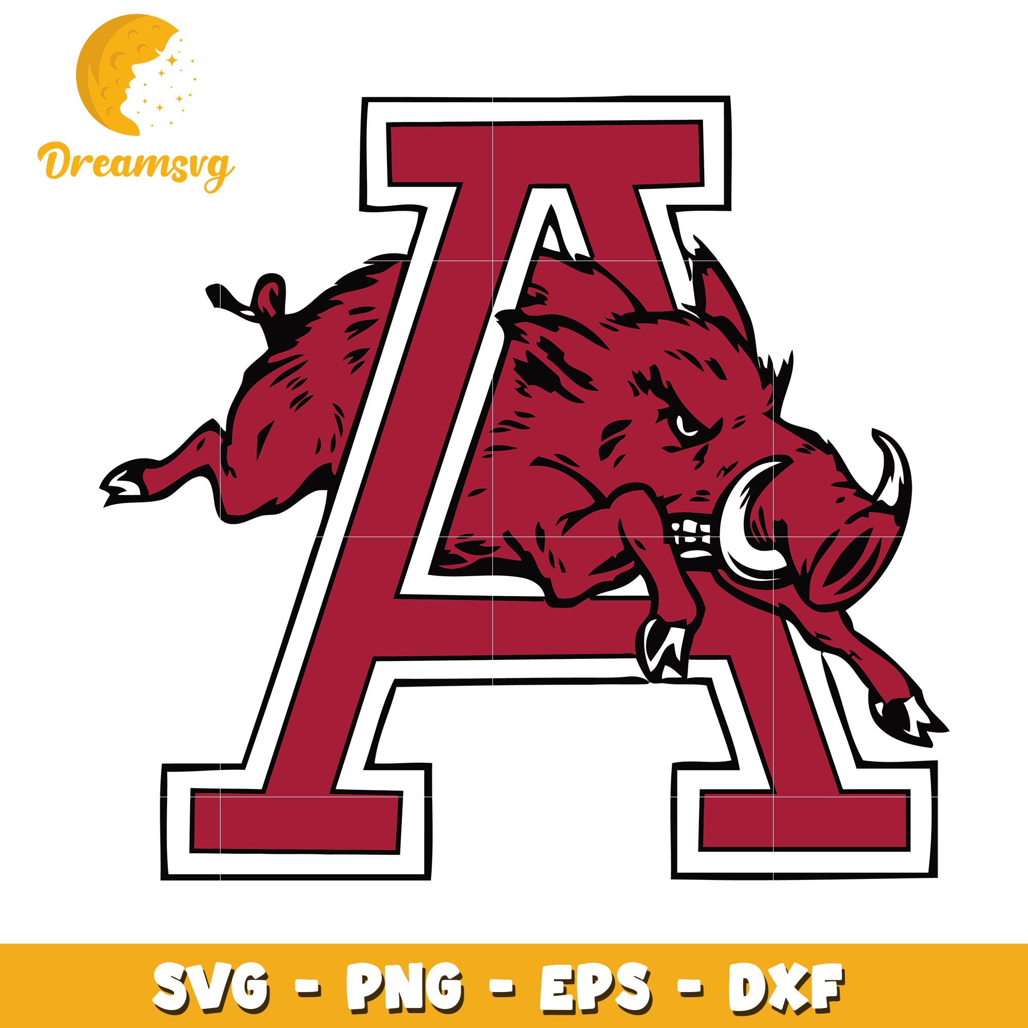Arkansas Razorback Letter A SVG PNG EPS DXF