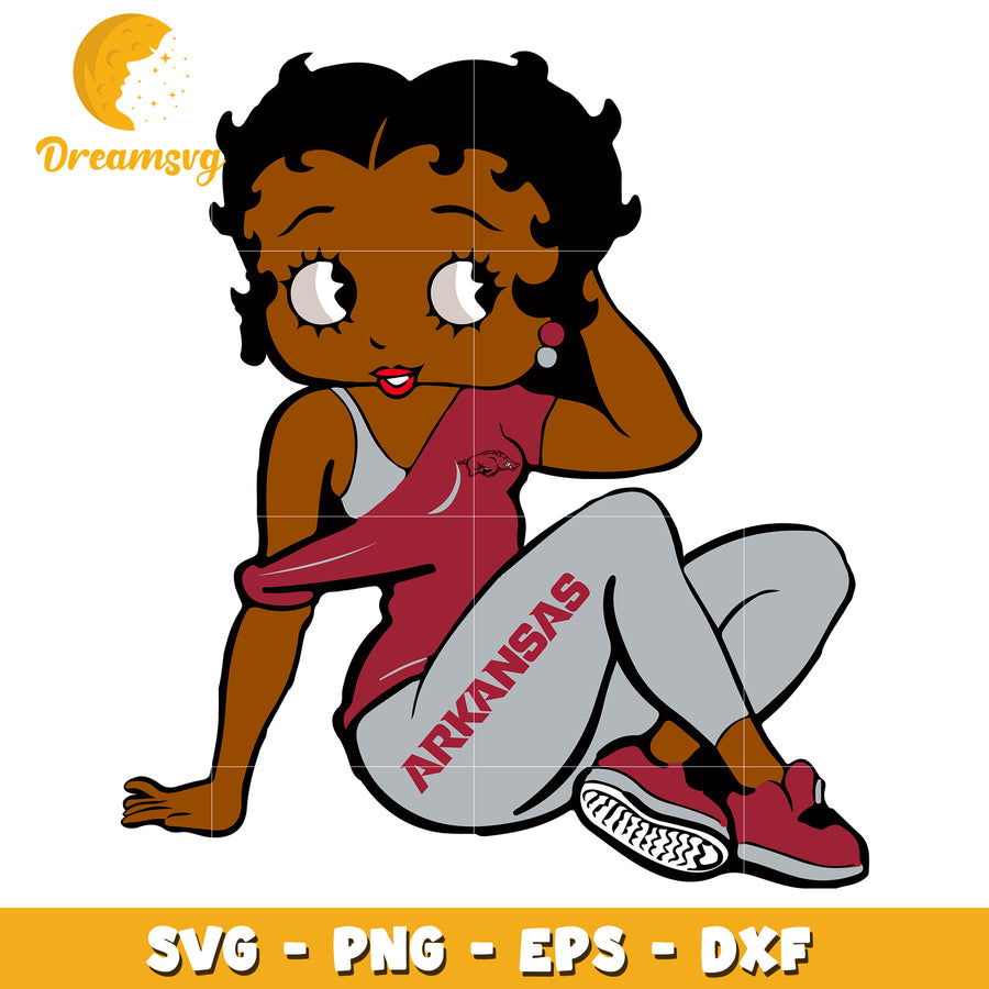 Arkansas Razorbacks Betty Boop SVG