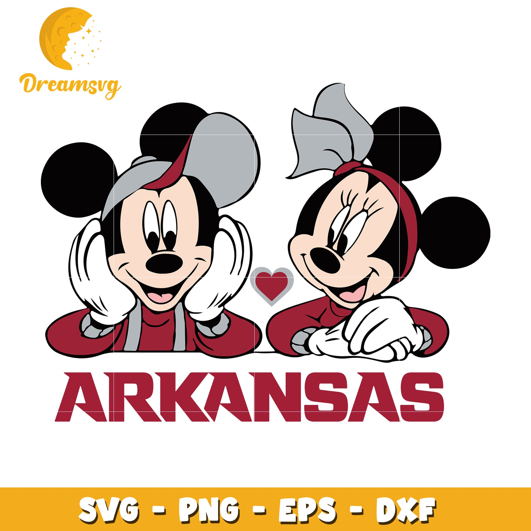 Arkansas Razorbacks Mickey Minnie SVG PNG