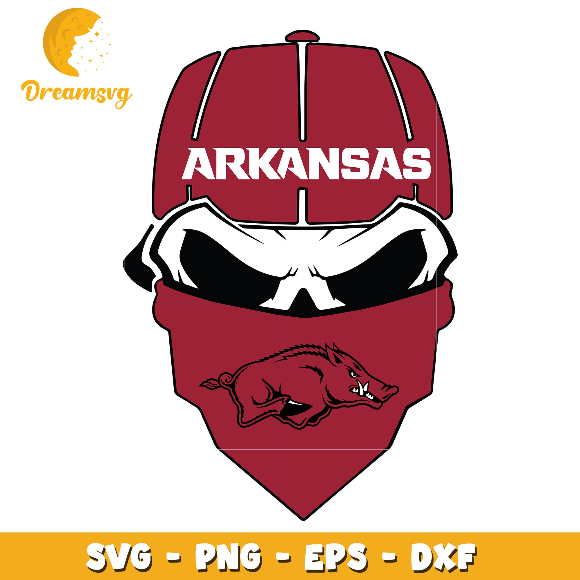 Arkansas Razorbacks Skull SVG Clipart for Fans and Crafters