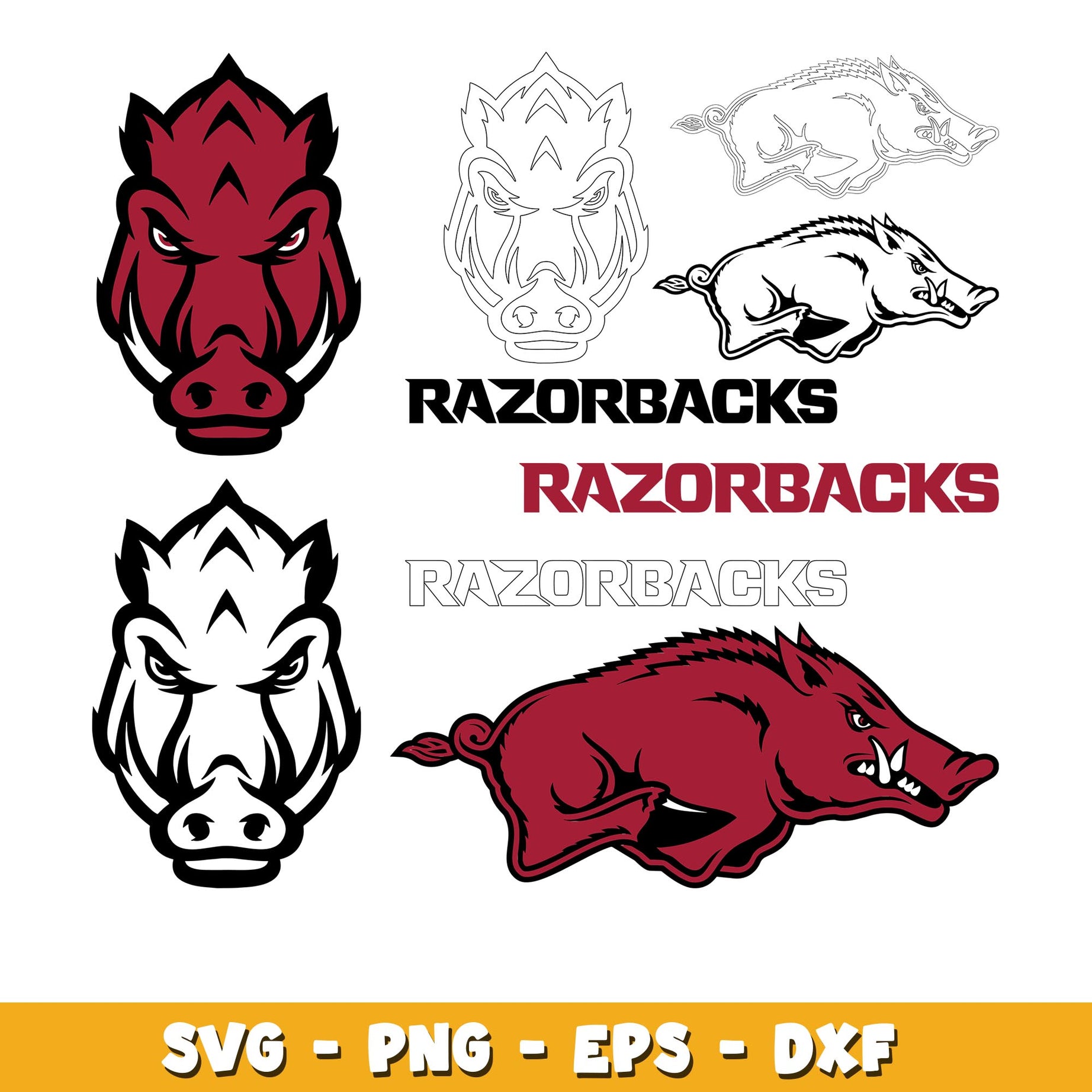 Bundle logo Arkansas Razorbacks svg, Arkansas Razorbacks logo svg, ncaa svg 