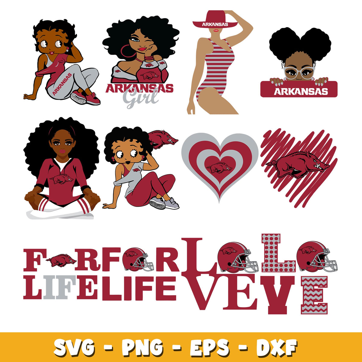 Bundle Arkansas Razorbacks girl svg, Arkansas Razorbacks logo svg, nca ...