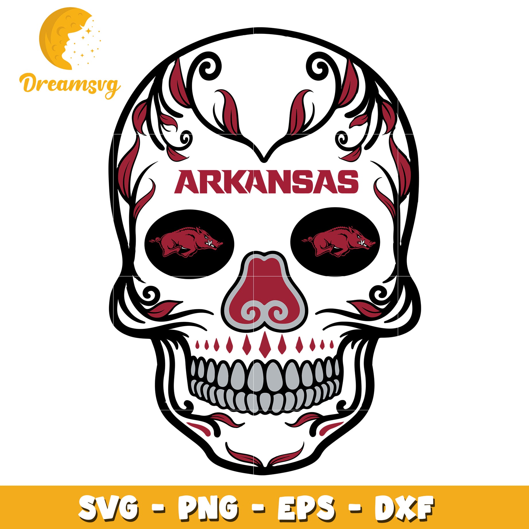 Arkansas Skull Design SVG for Creative Projects and Crafts