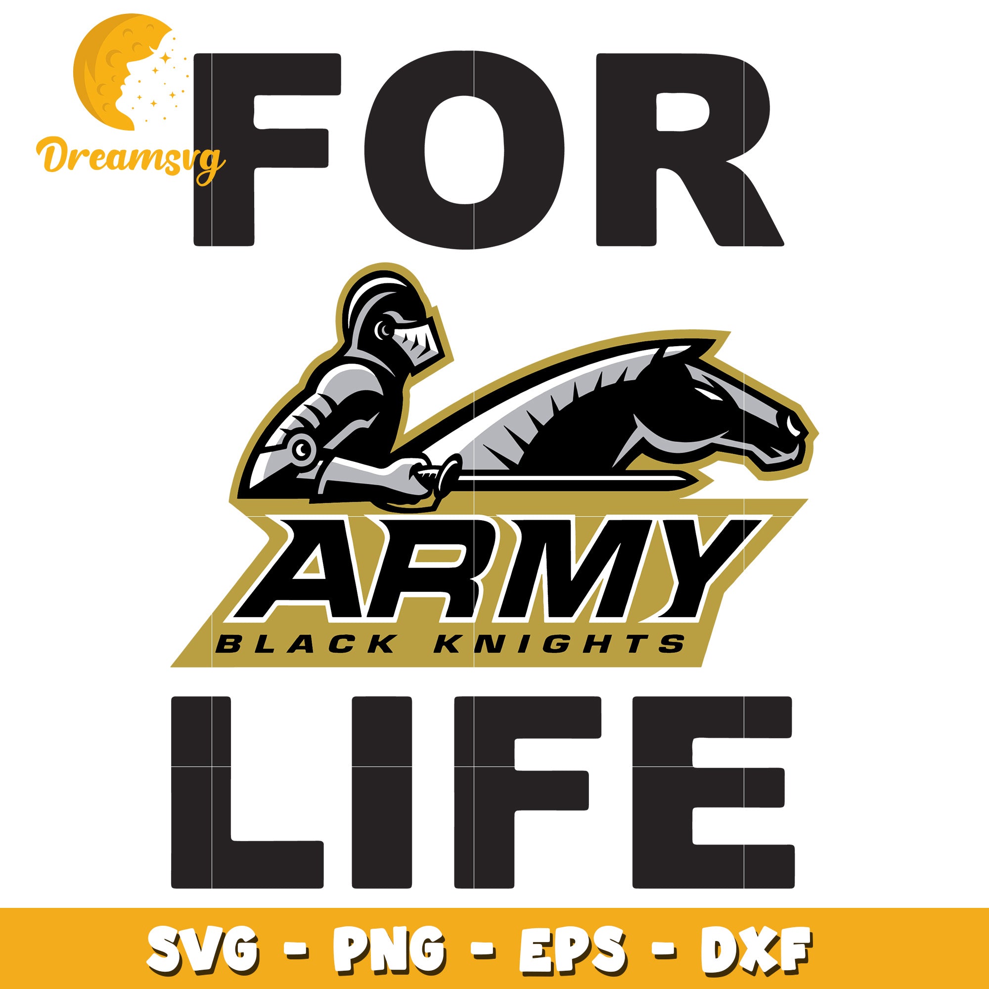 Army Black Knights For Life SVG Graphic Design Download File