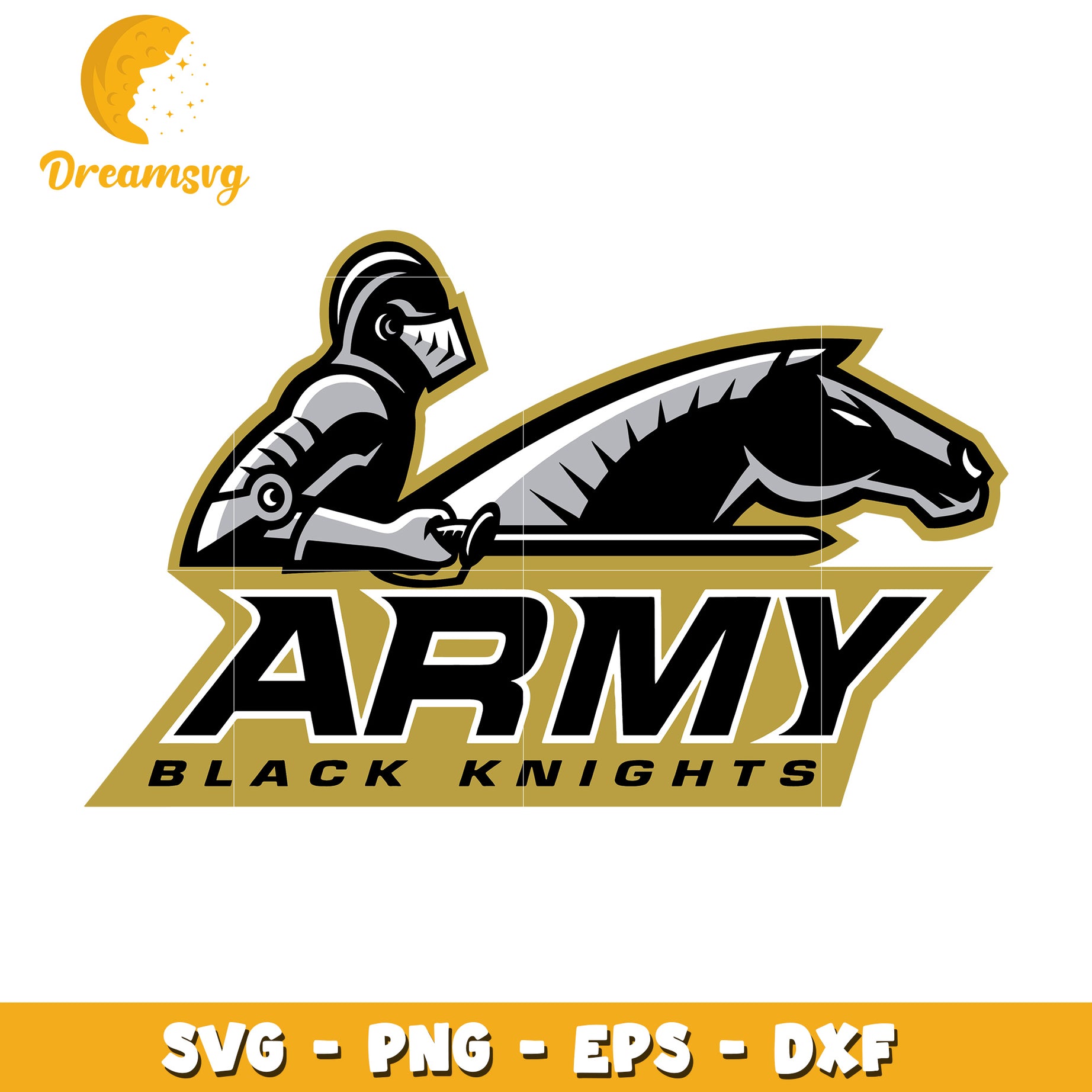 Army Black Knights SVG Logo Graphic for Crafts and Designers