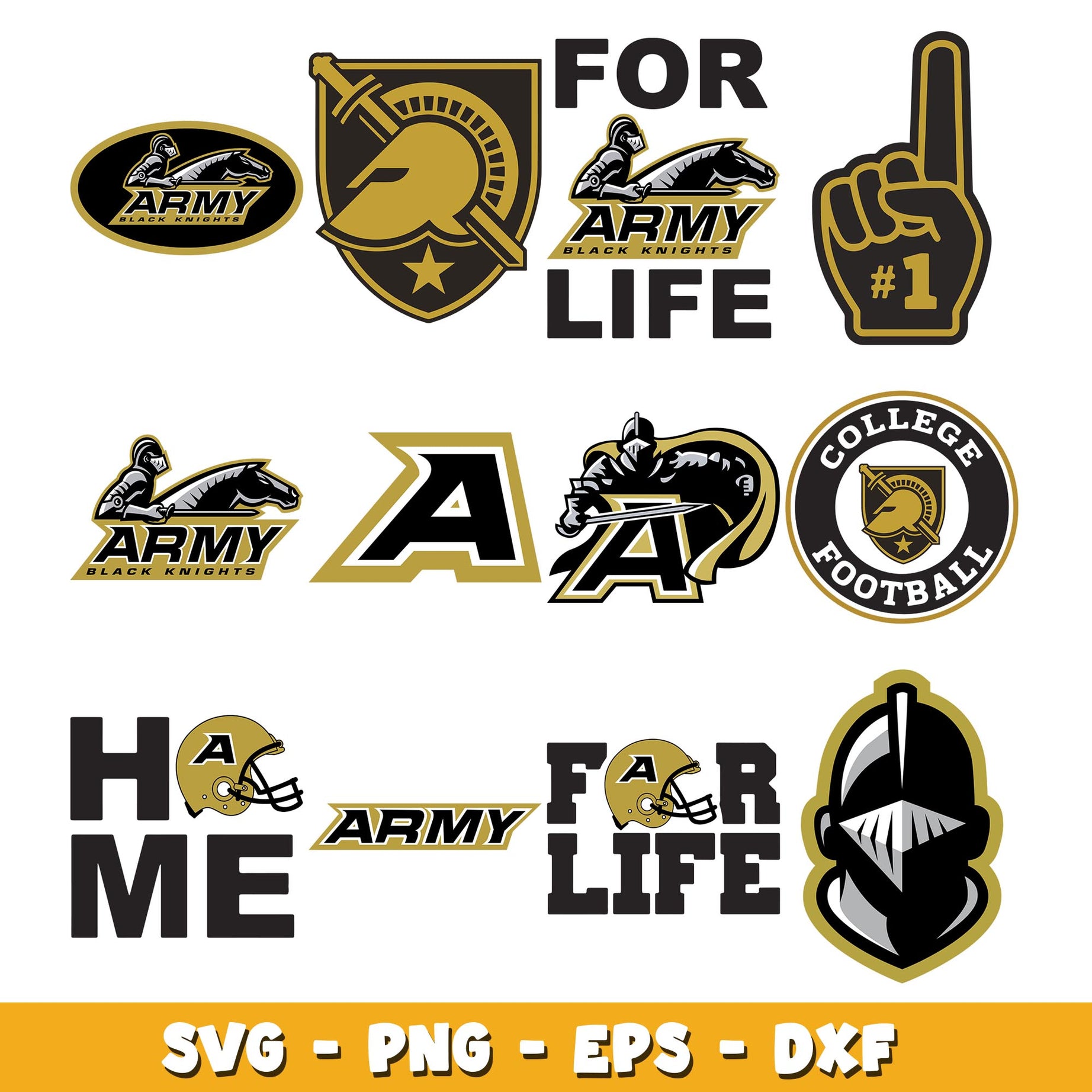 Bundle Army Black Knights svg, Army Black Knights logo svg, ncaa svg  