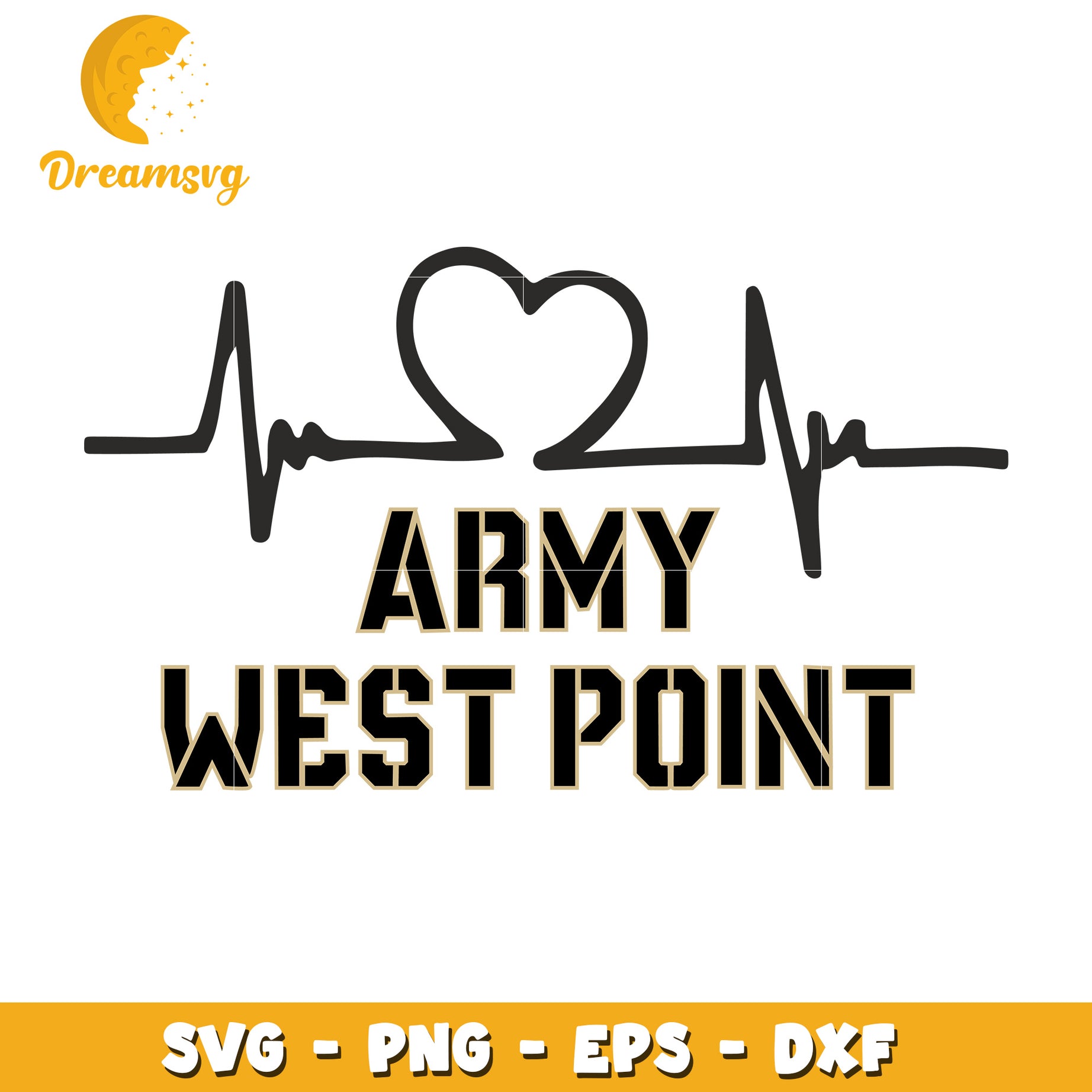Army West Point Heartbeat SVG Cut File