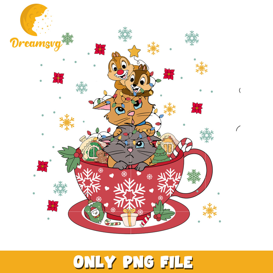 Artboard tea cup png, disney winter joy png, holiday happiness png