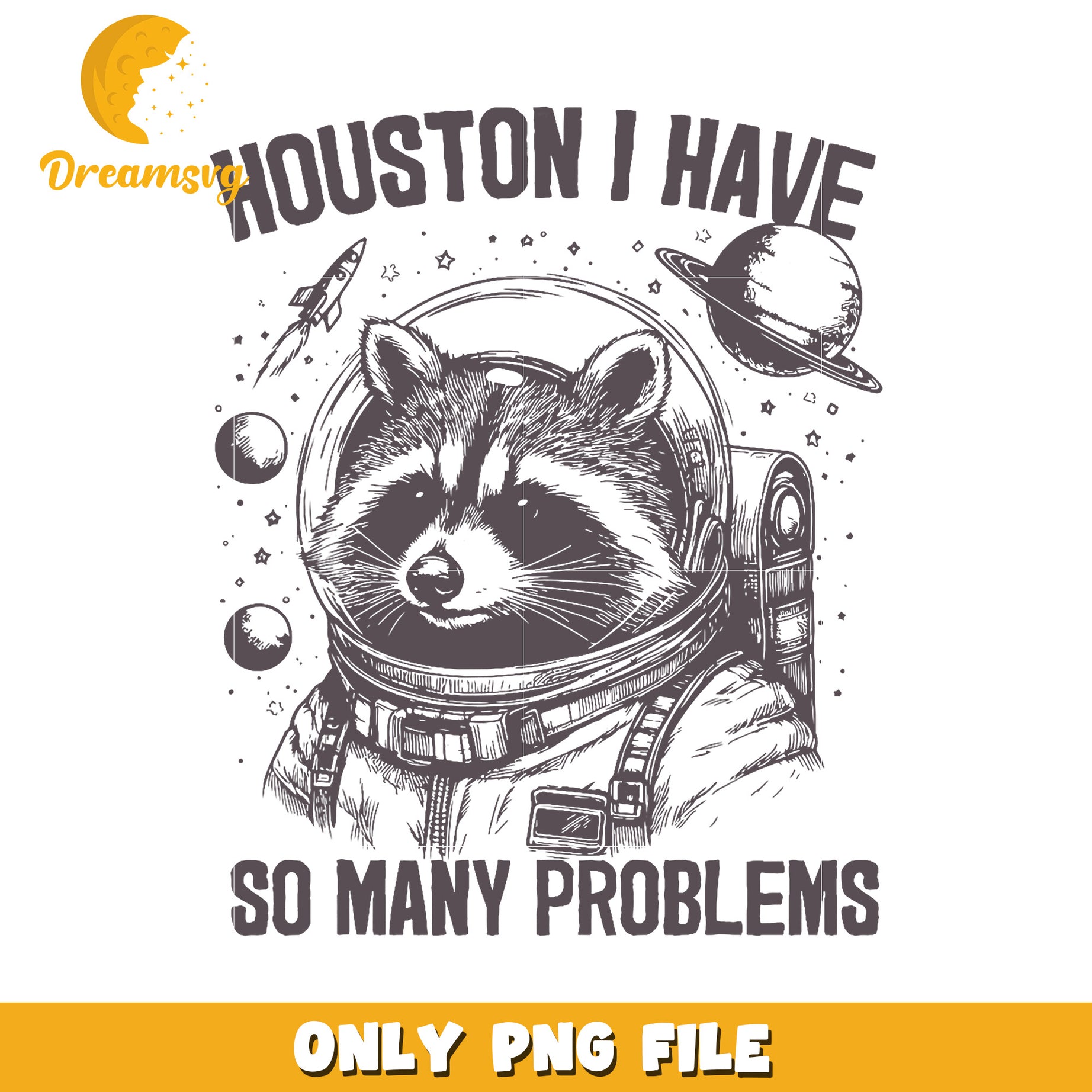 Astronaut Raccoon PNG Houston I Have So Many Problems