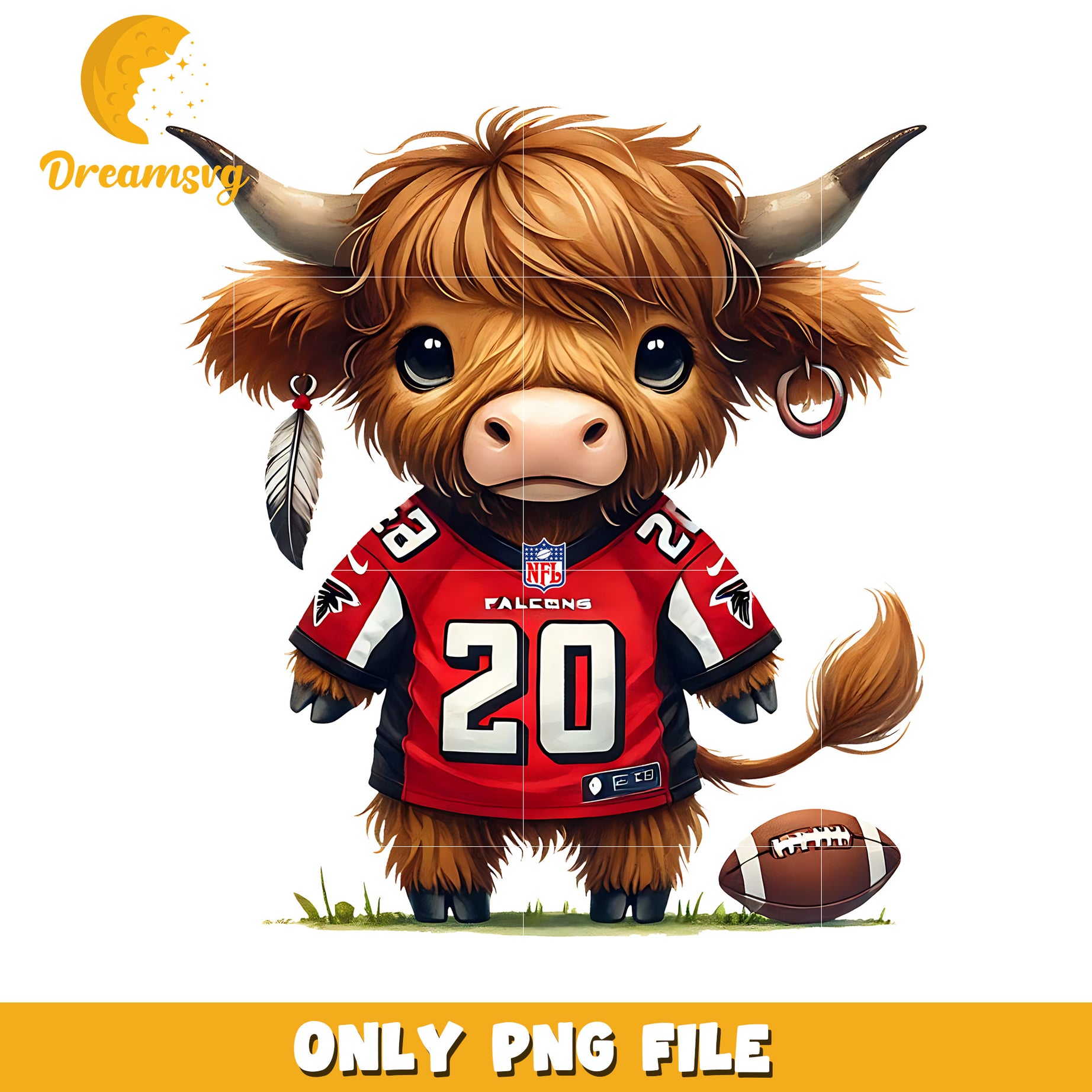 Atlanta falcons cute bull and ball png, american rugby png, nfl logos png