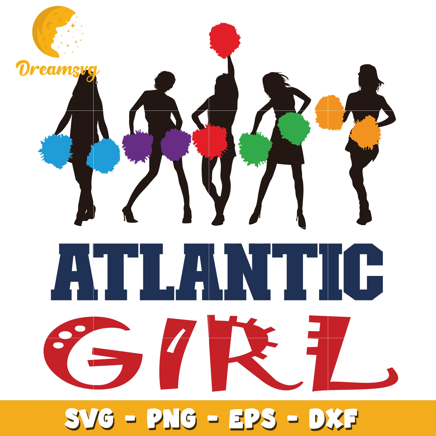 Atlantic Girl Cheerleaders SVG PNG EPS DXF