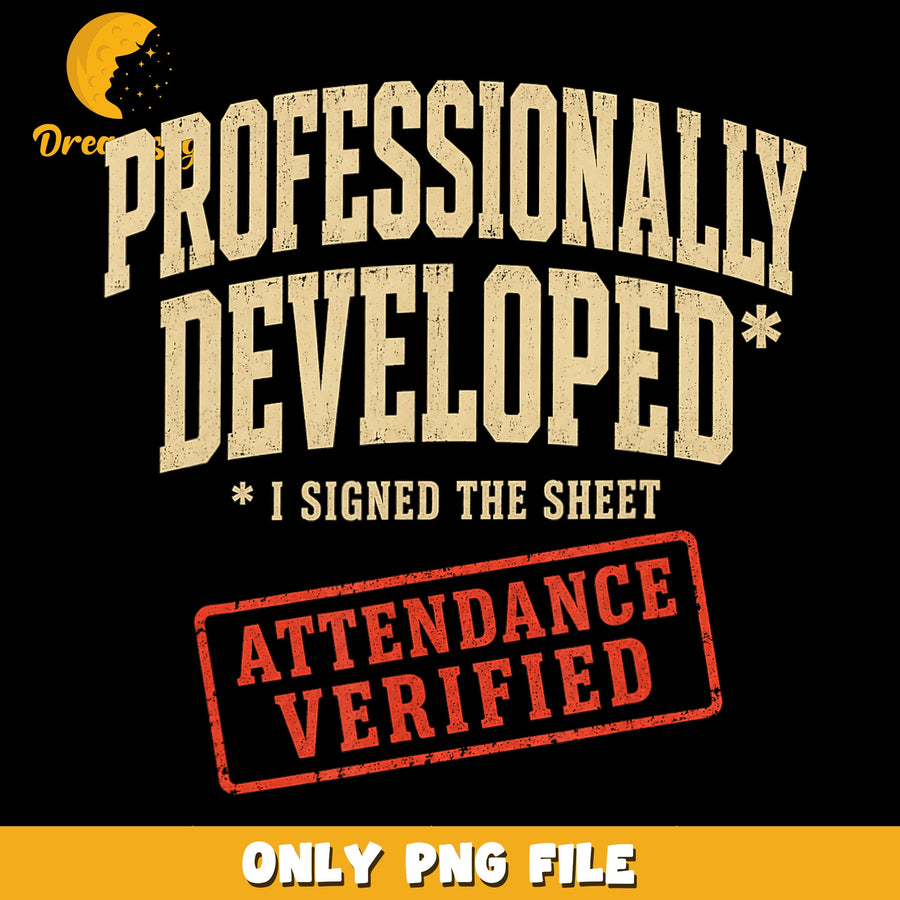 Attendance Verified PNG, Professional Development