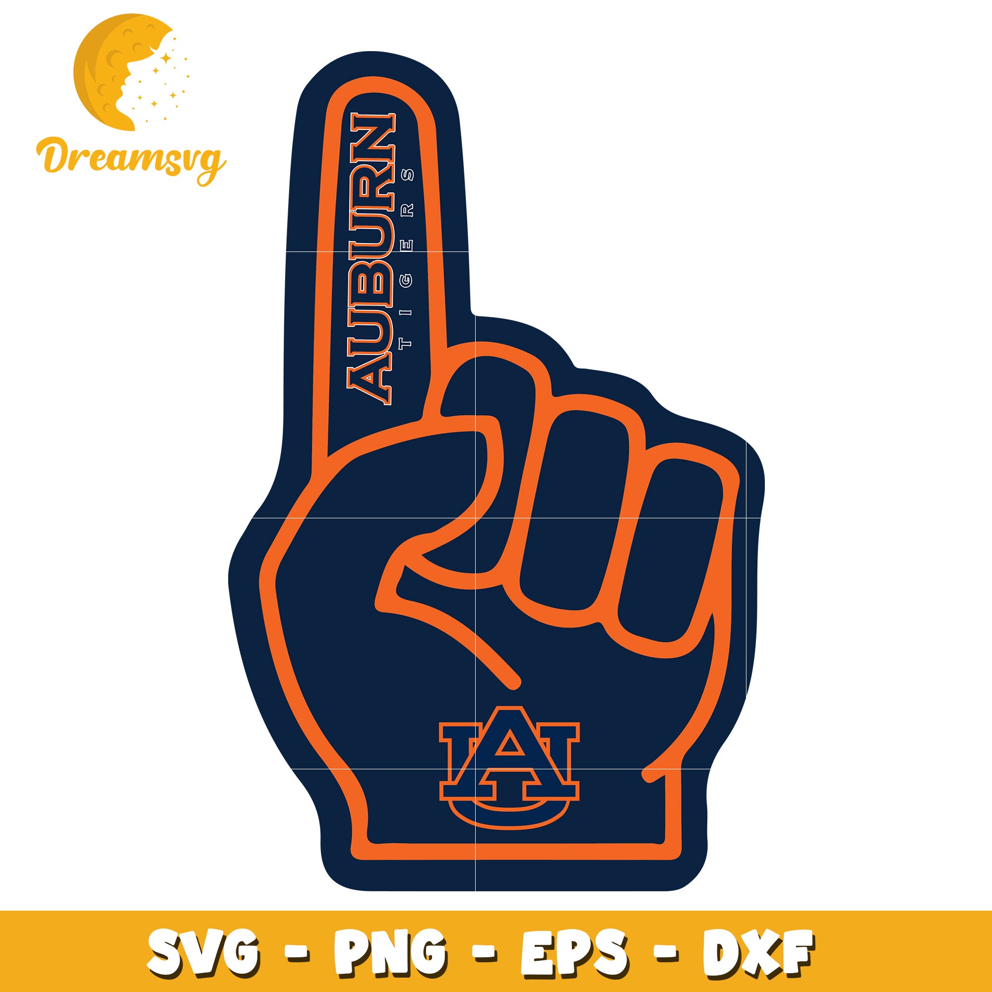 Auburn Tigers Foam Finger SVG PNG EPS DXF