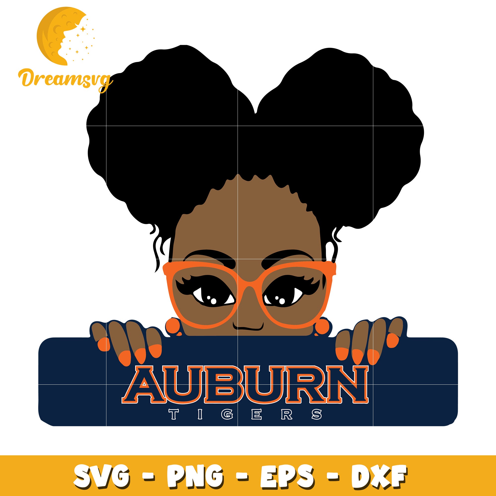 Auburn Tigers Girl SVG PNG EPS DXF Cut File