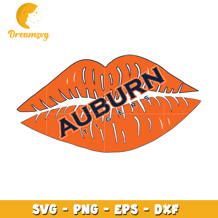 Auburn Tigers Lips SVG PNG EPS DXF