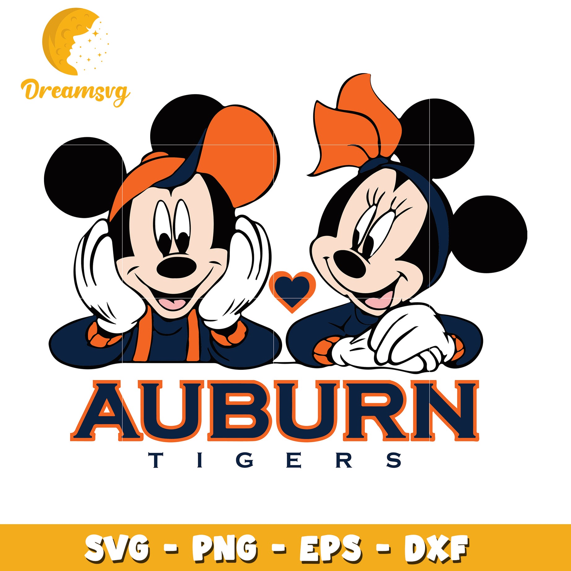 Auburn Tigers Mickey Minnie SVG PNG EPS DXF