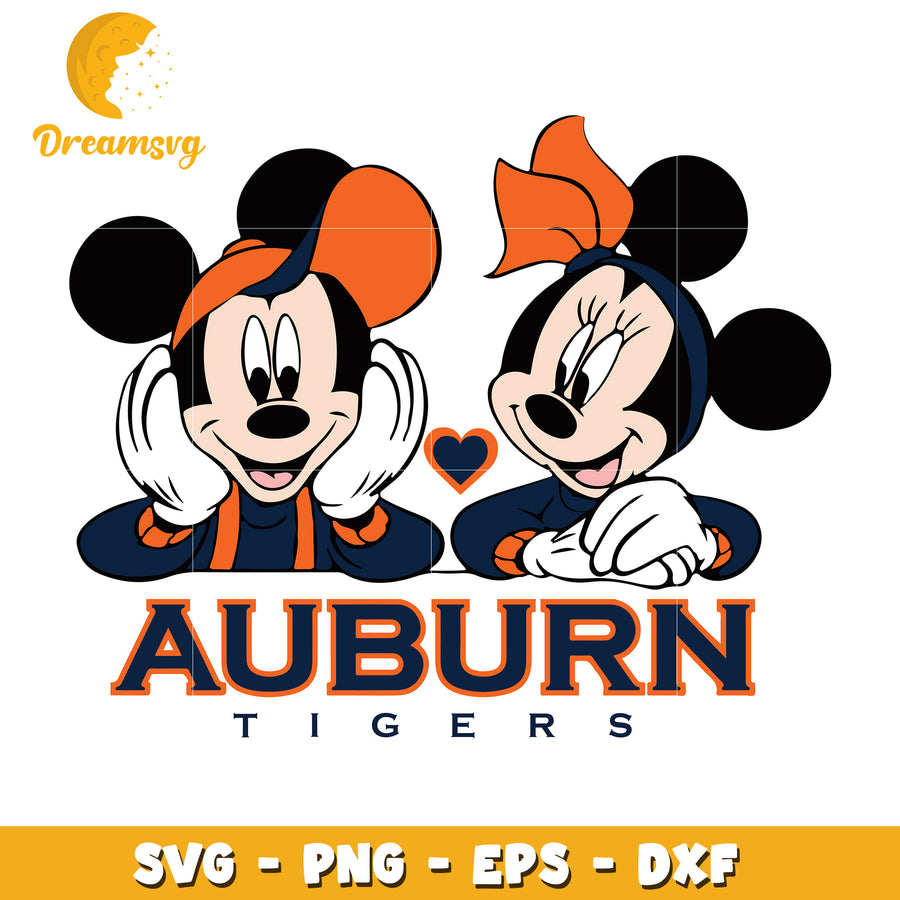 Auburn Tigers Mickey Minnie SVG PNG EPS DXF
